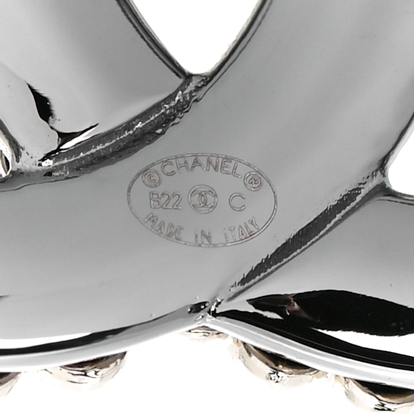 Metal CC Heart Brooch Gold Silver