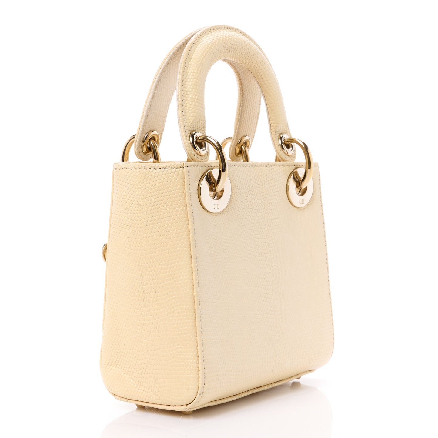 Lizard Mini Lady Dior White