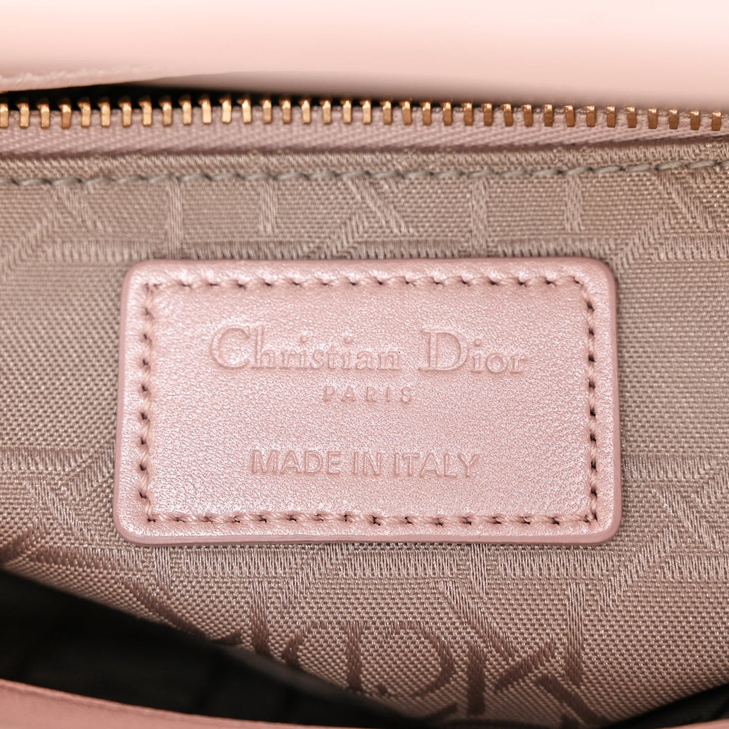 Metallic Lambskin Cannage Mini Lady Dior Lotus