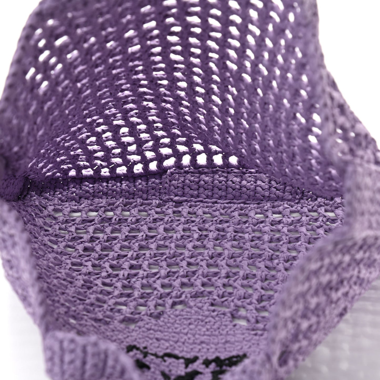 Yarn Raffia Effect Crochet Logo Embroidered Tote Bag Lilium