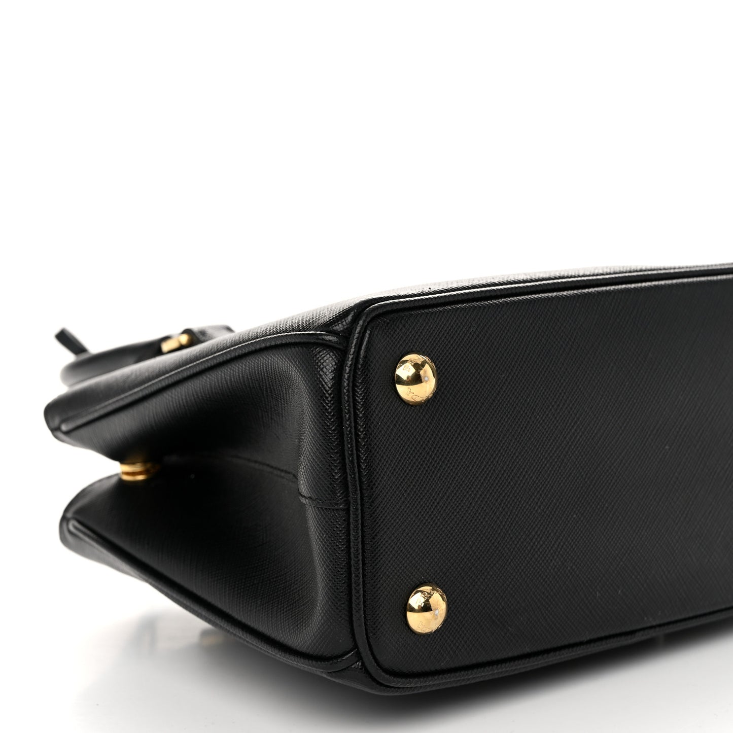 Saffiano Lux Micro Galleria Shoulder Bag Black