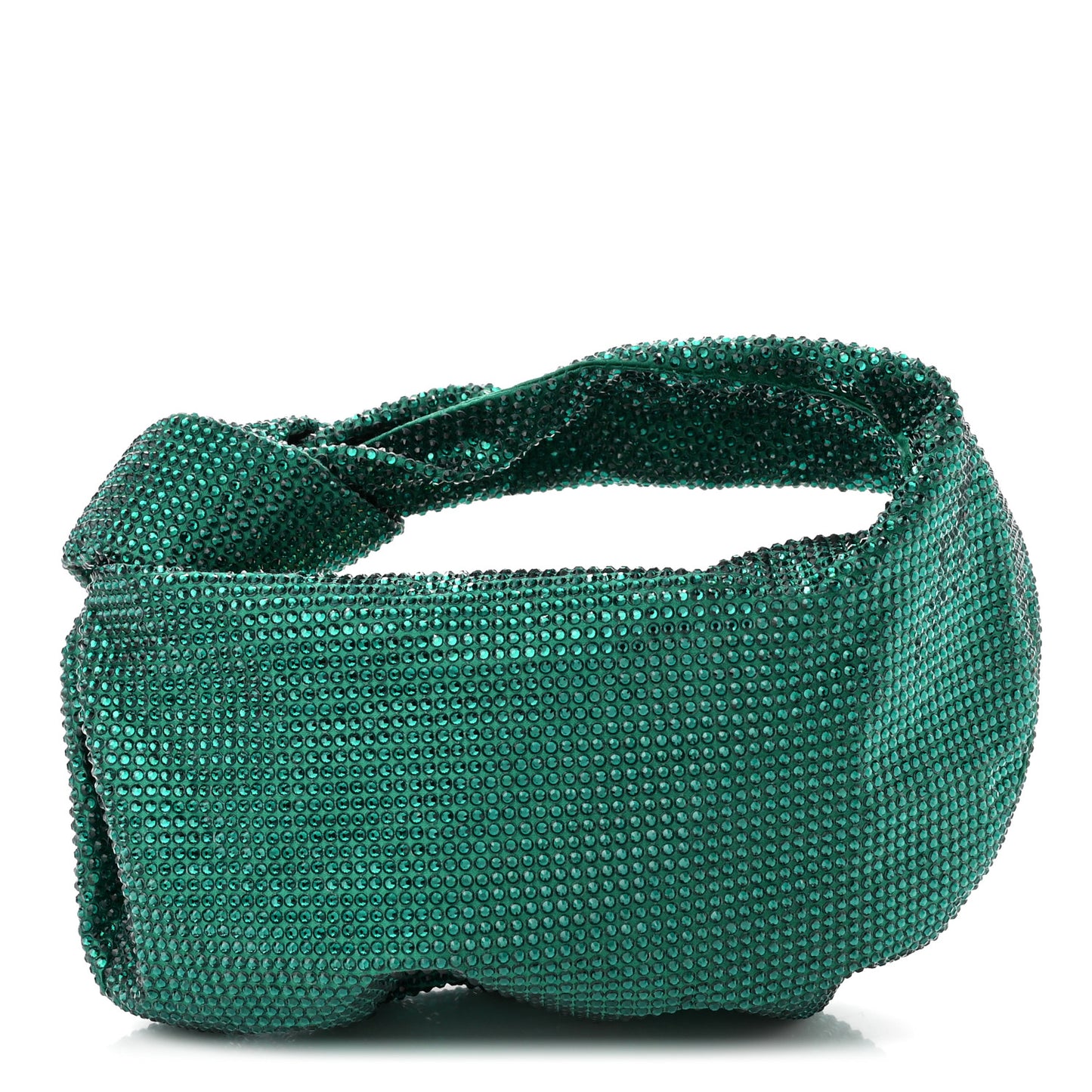 Crystal Embellished Satin Mini Hotfix Jodie Emerald