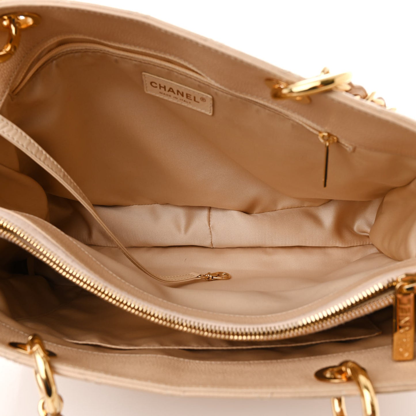 Caviar Quilted Grand Shopping Tote GST Beige Clair