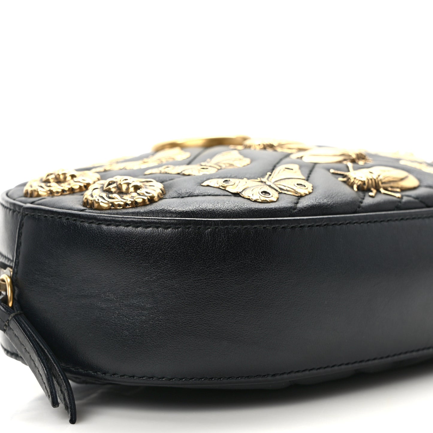 Calfskin Matelasse Animal Studs GG Marmont Belt Bag 95 34 85/34 Black
