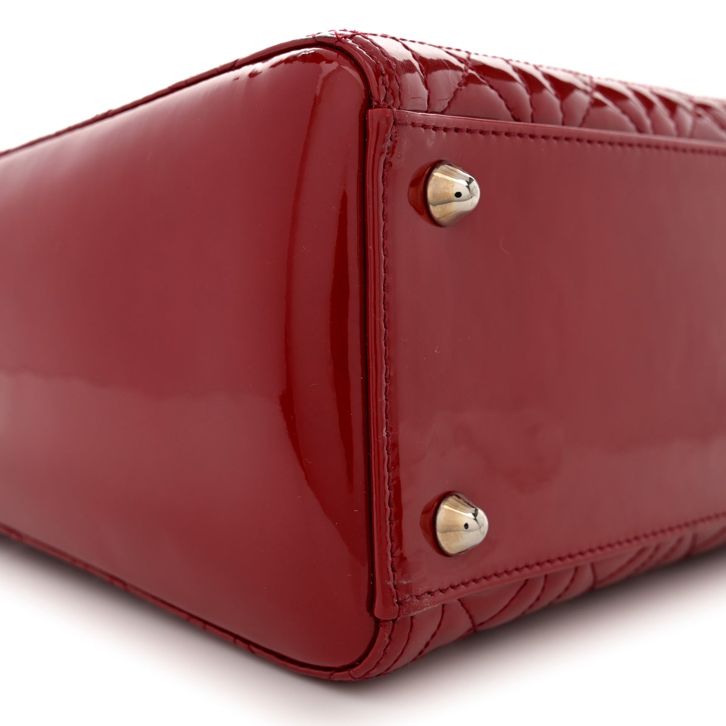 Patent Cannage Large Lady Dior Red