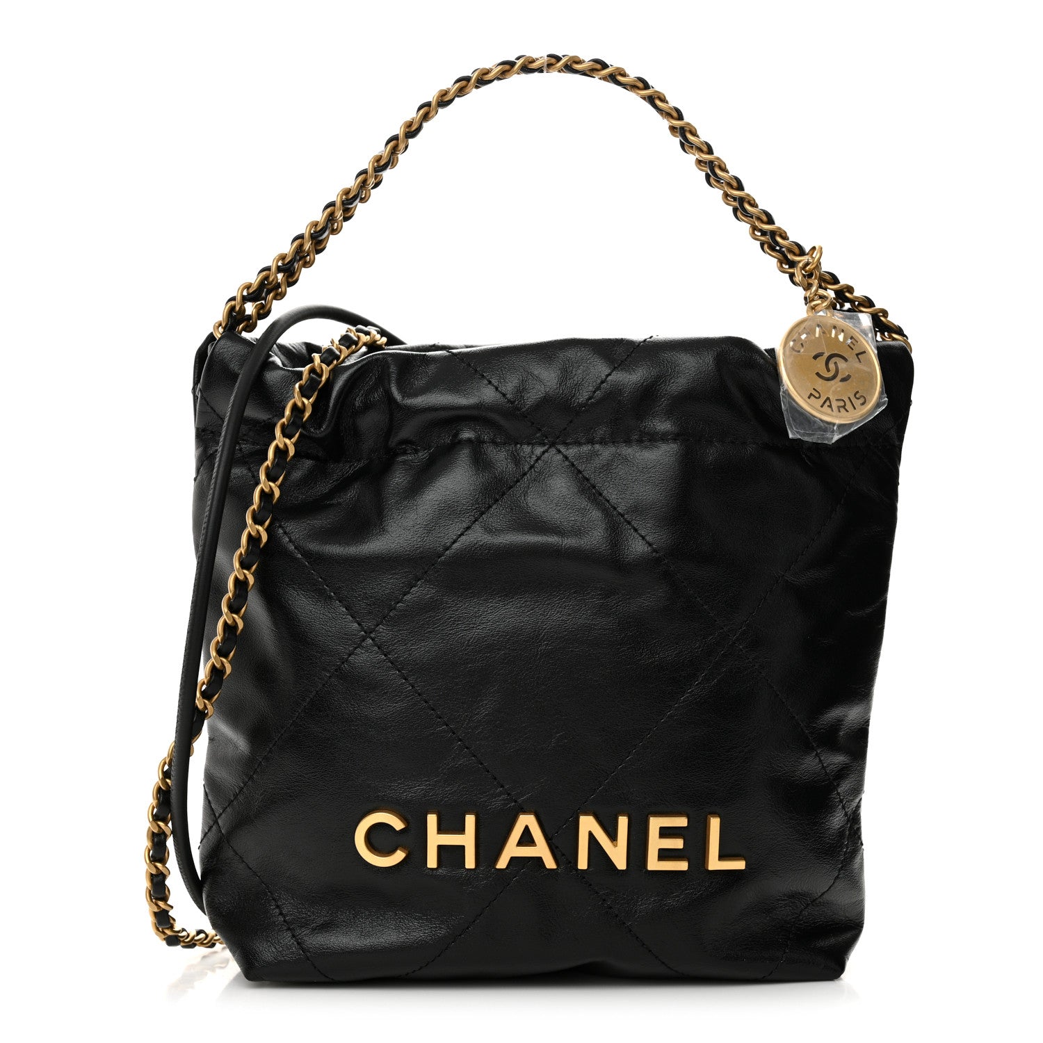 Chanel Shiny Calfskin Quilted Mini Chanel 22 Black 1 of 11