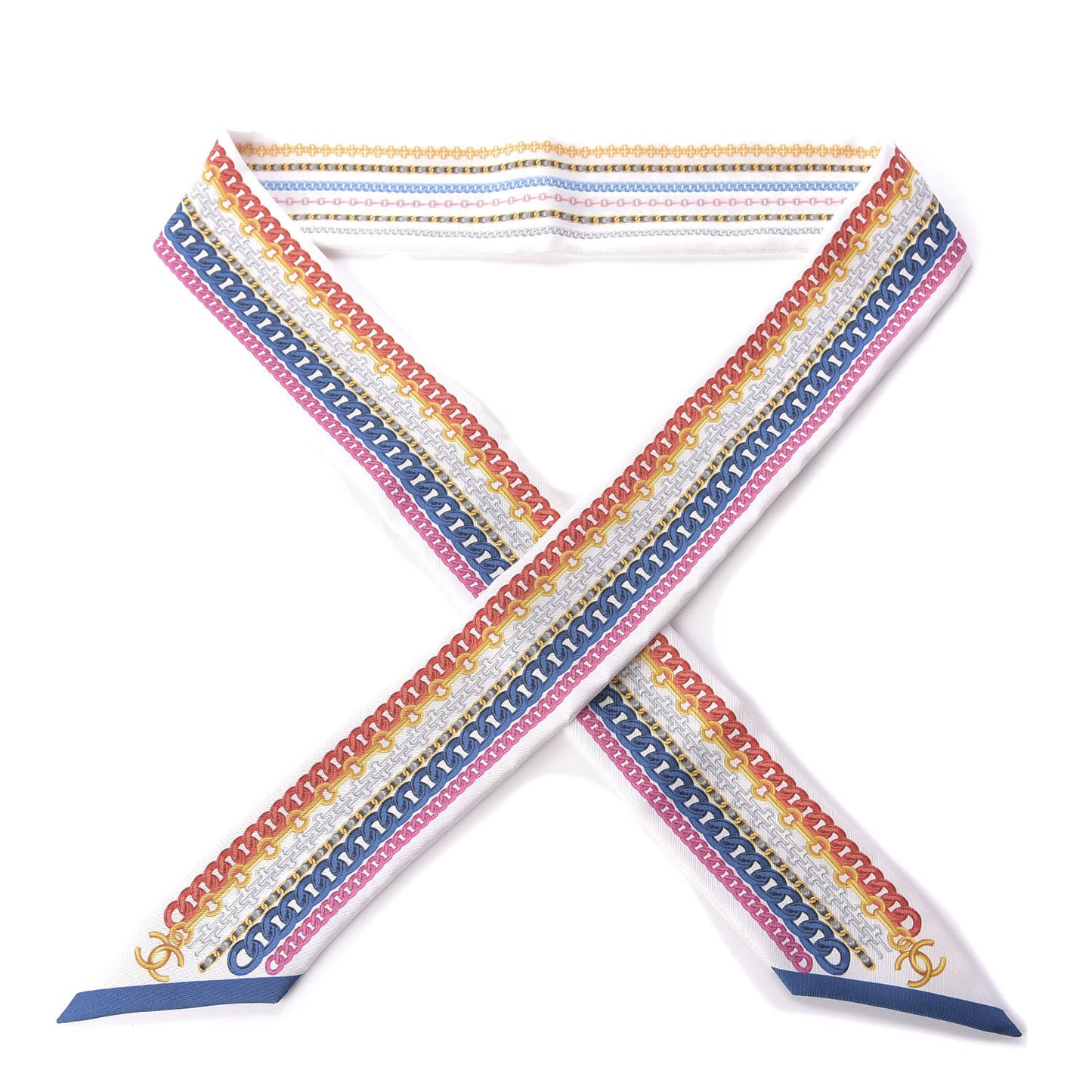 Silk Chain CC Slim Bandeau Scarf Multicolor