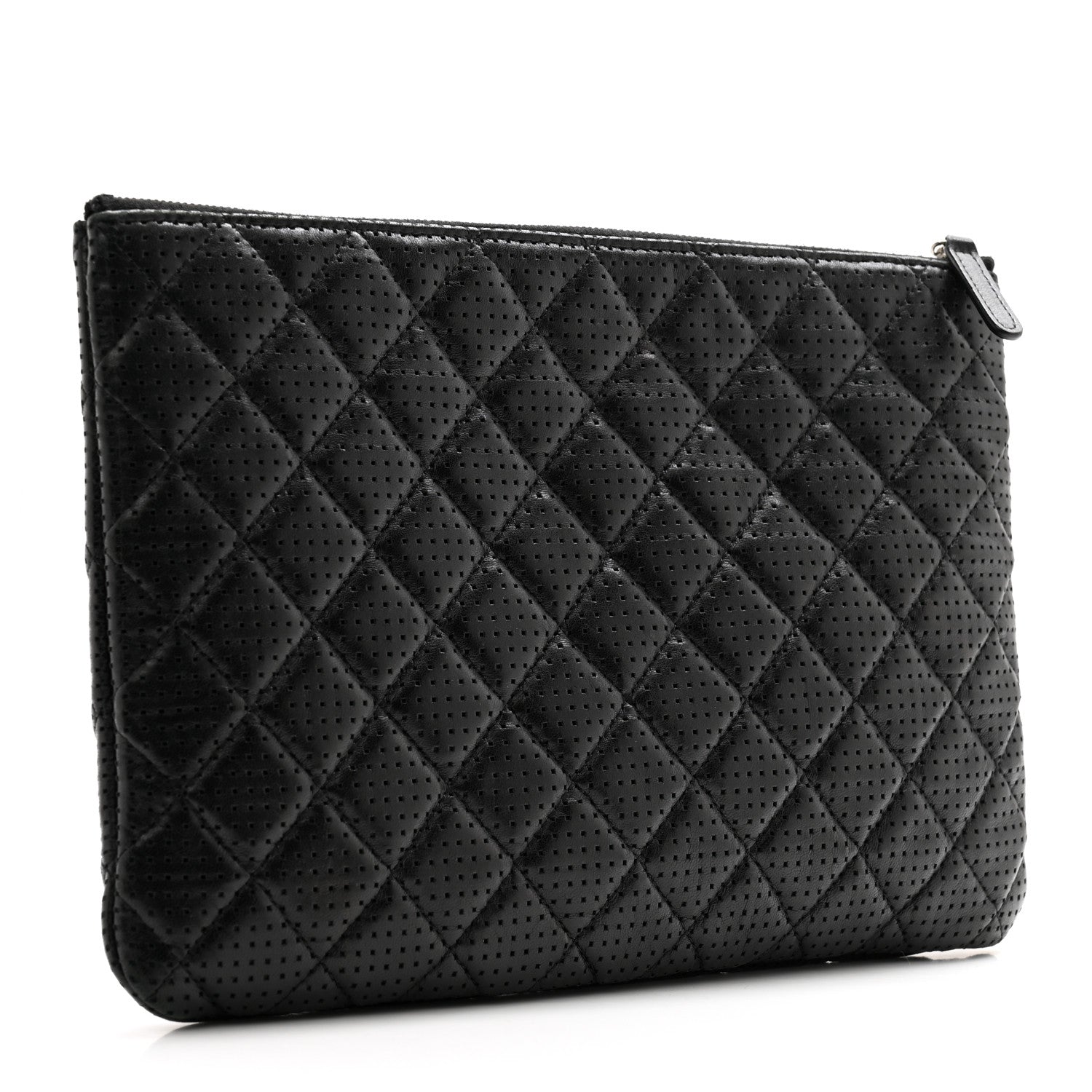 Chanel Perforated Lambskin Quilted Medium Cosmetic Case Black 3 of 11