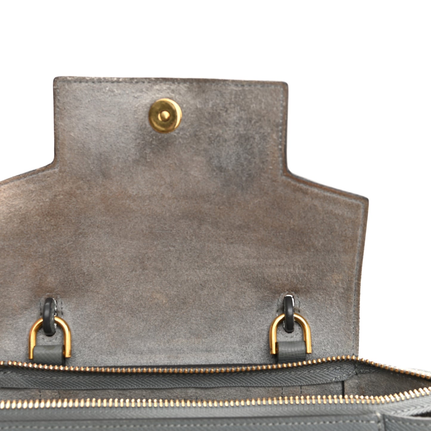 Grained Calfskin Nano Belt Bag Grey