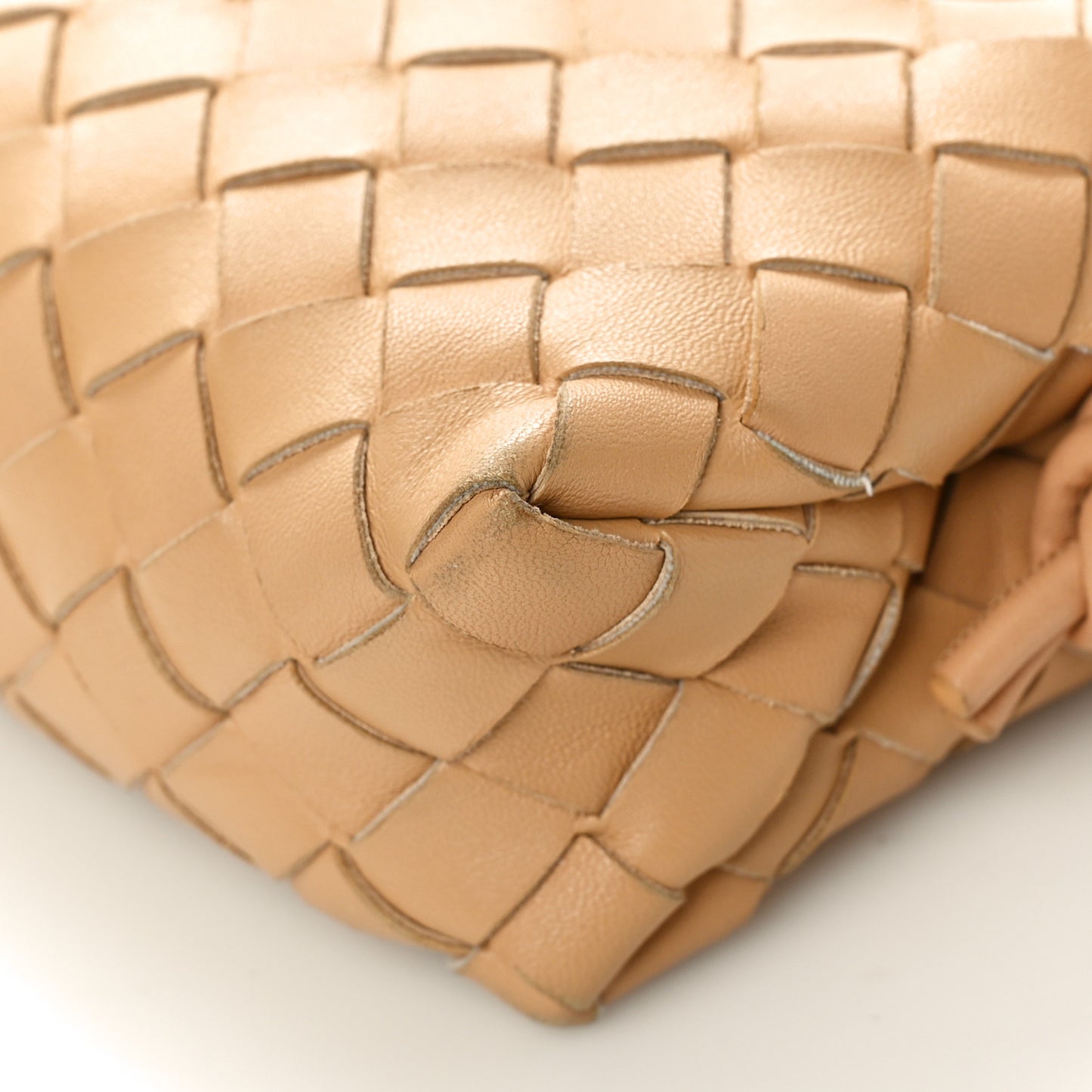 Nappa Intrecciato Mini Loop Camera Bag Almond