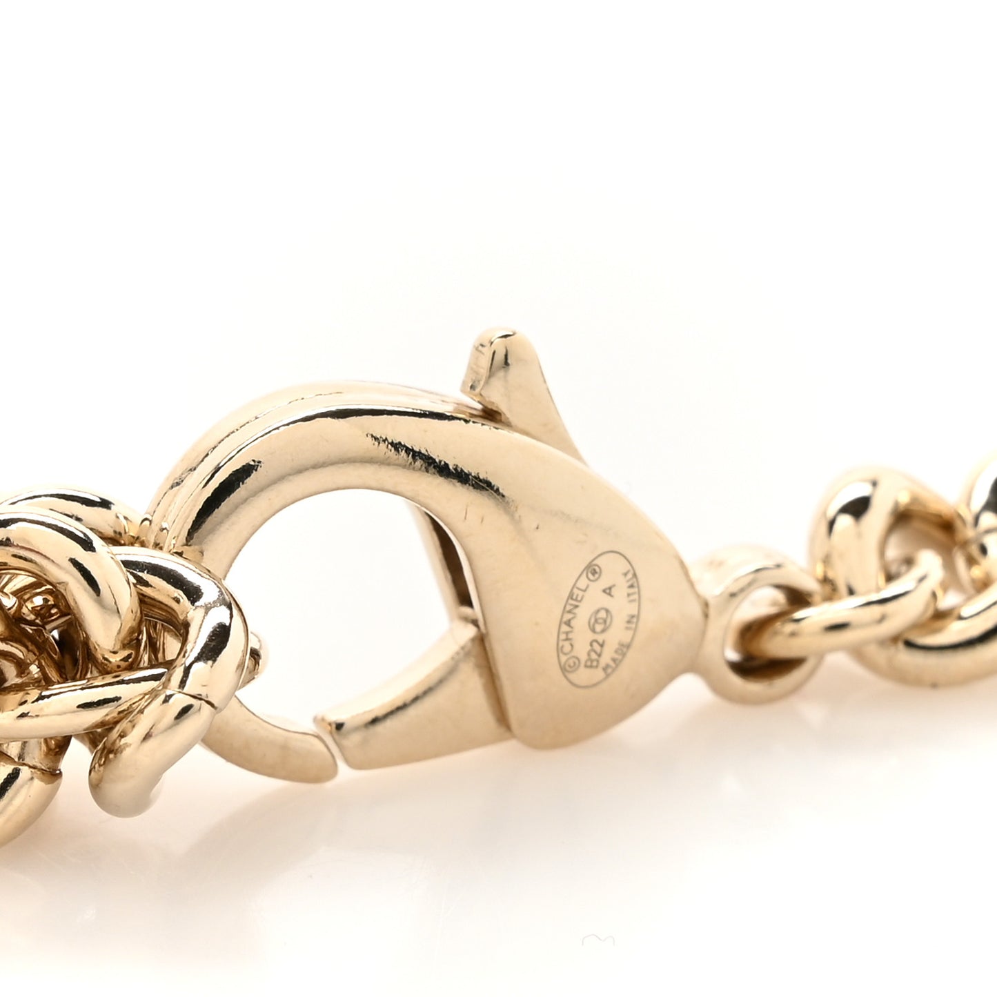 Metal Enamel Chain Logo Belt 75 30 Gold Black White