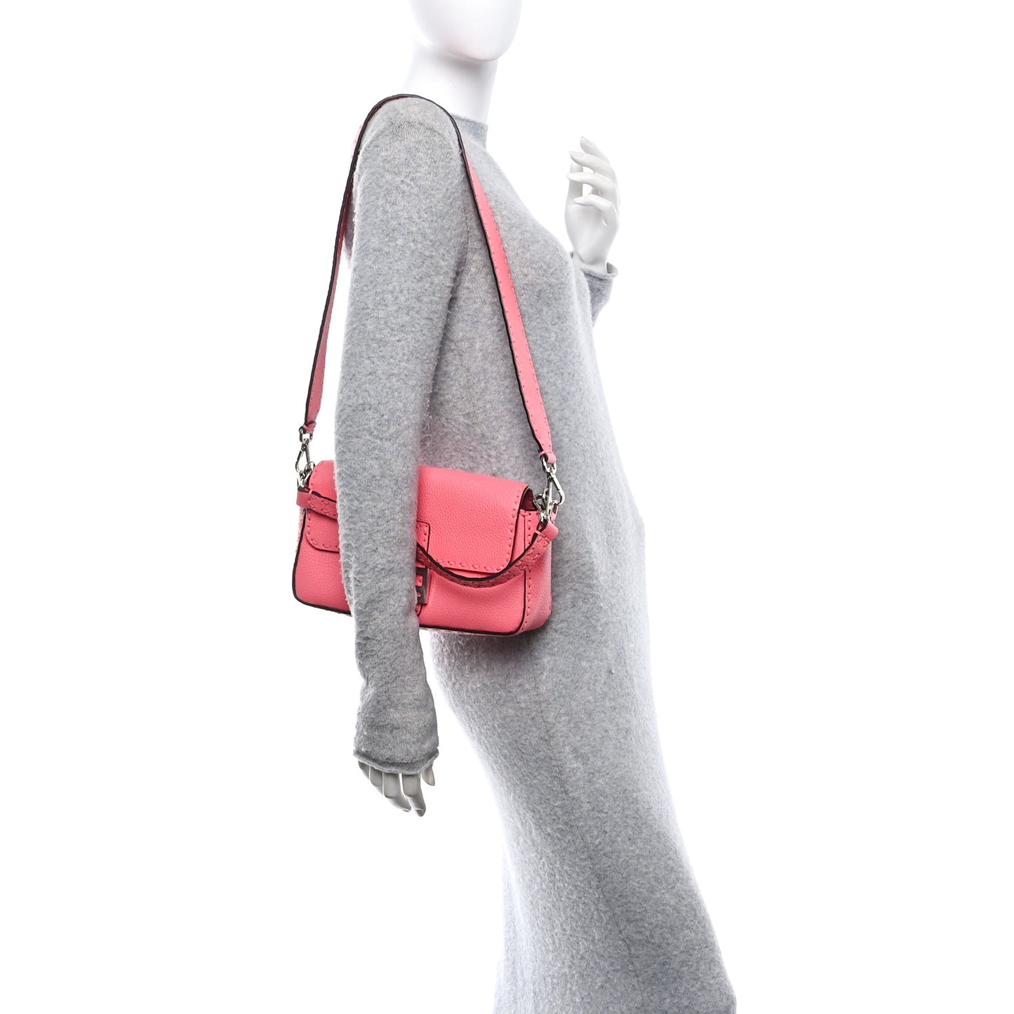 Cuoio Roma Sellerissima Nappa Sintetica Tape Stitch Baguette Pink Dalia
