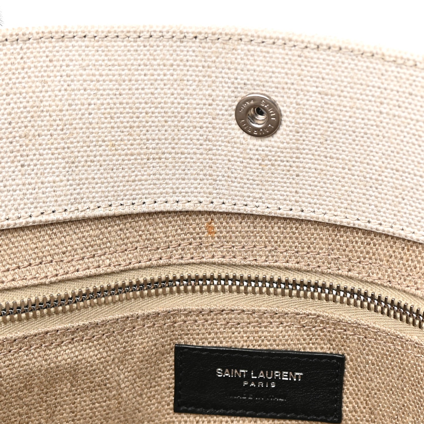 Linen Calfskin Rive Gauche Tote Optic White