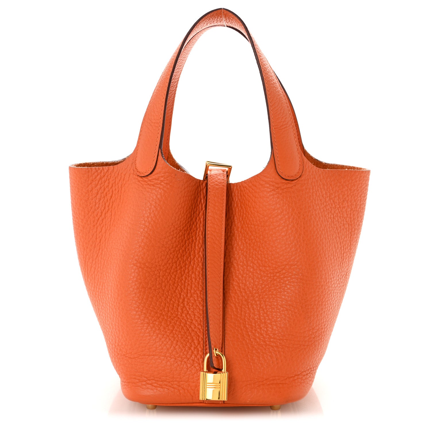 エルメス Hermes Taurillon Clemence Picotin Lock 18 PM Orange 1914856
