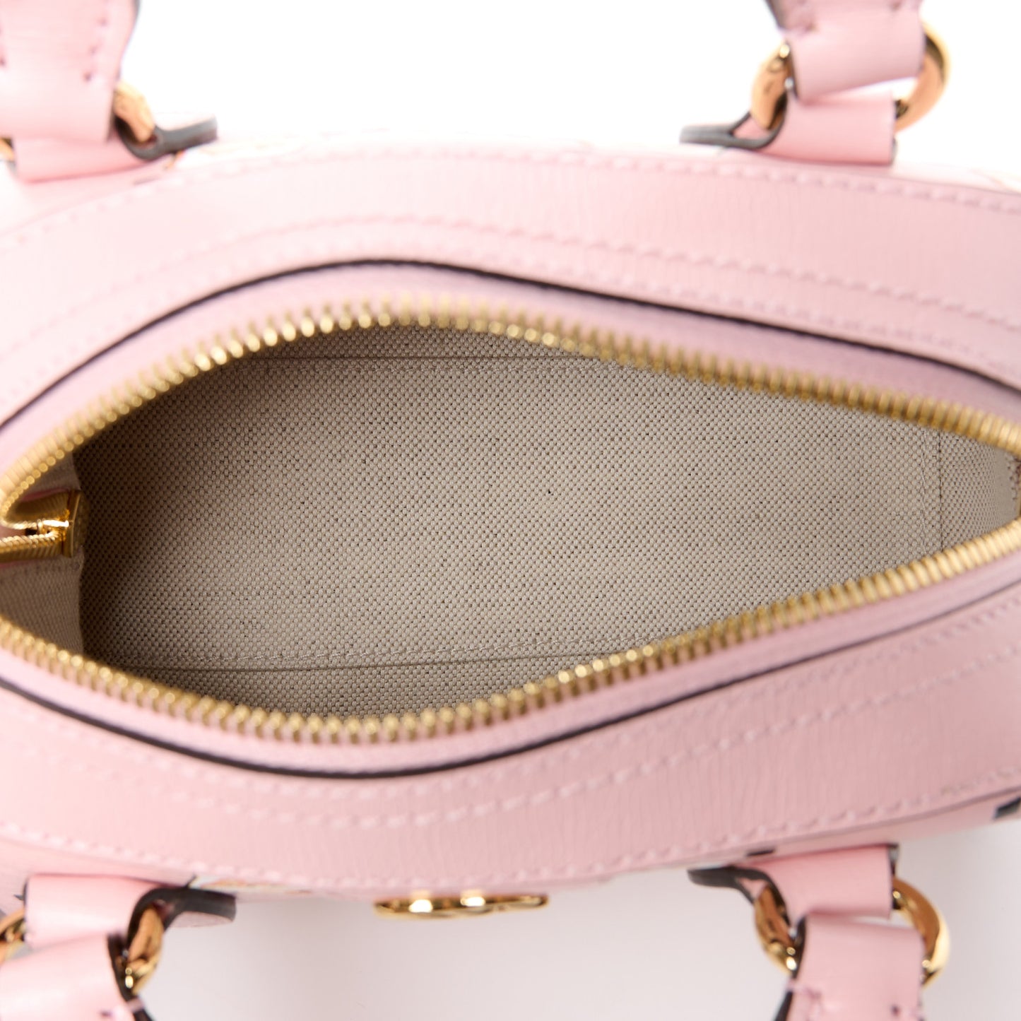 X PIKARAR Textured Dollar Calfskin Animal Print Mini Ophidia Top Handle Bowler Bag Pink Multicolor