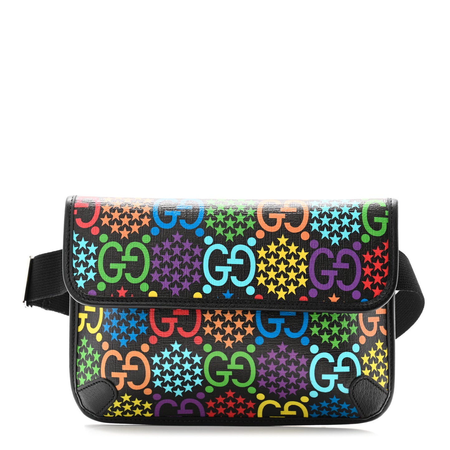 GG Supreme Monogram Psychedelic Slim Belt Bag Black