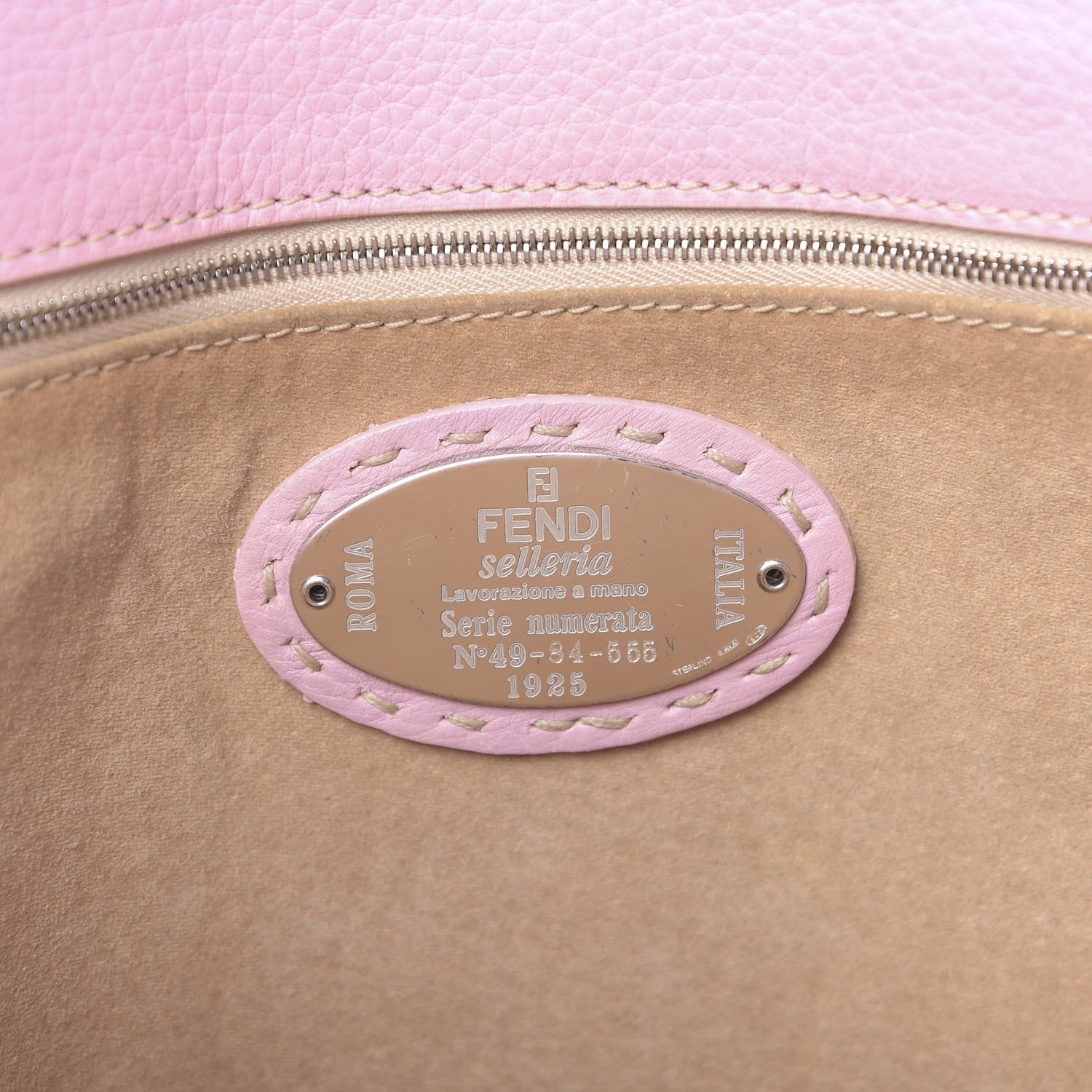 Fendi Calfskin Romano Selleria Roll Tote Rosa 6 of 10