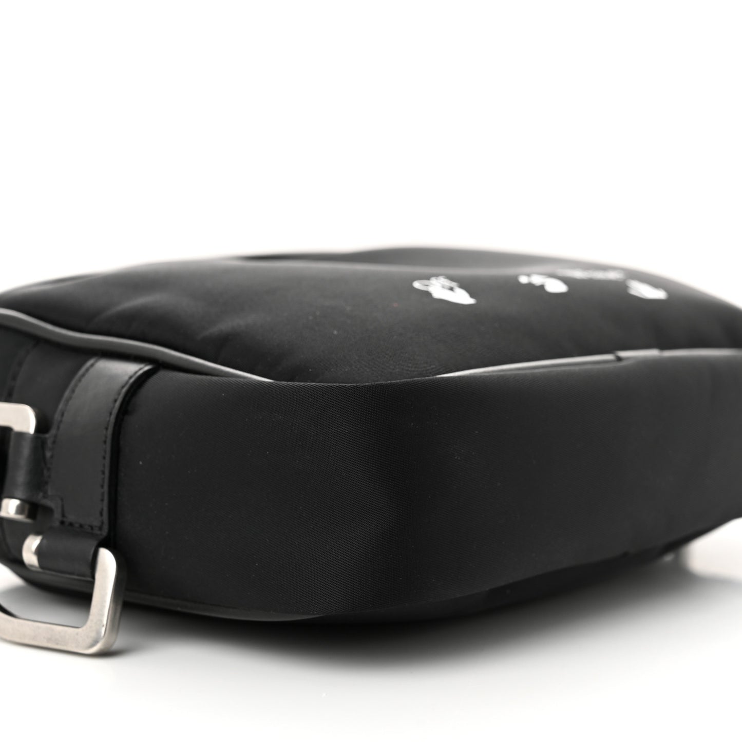 Nylon Logo Print Crossbody Bag Black