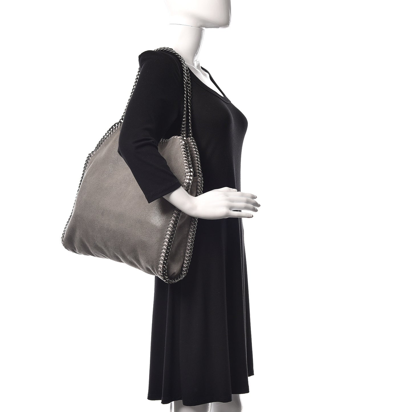 Shaggy Deer Small Falabella Tote Light Grey