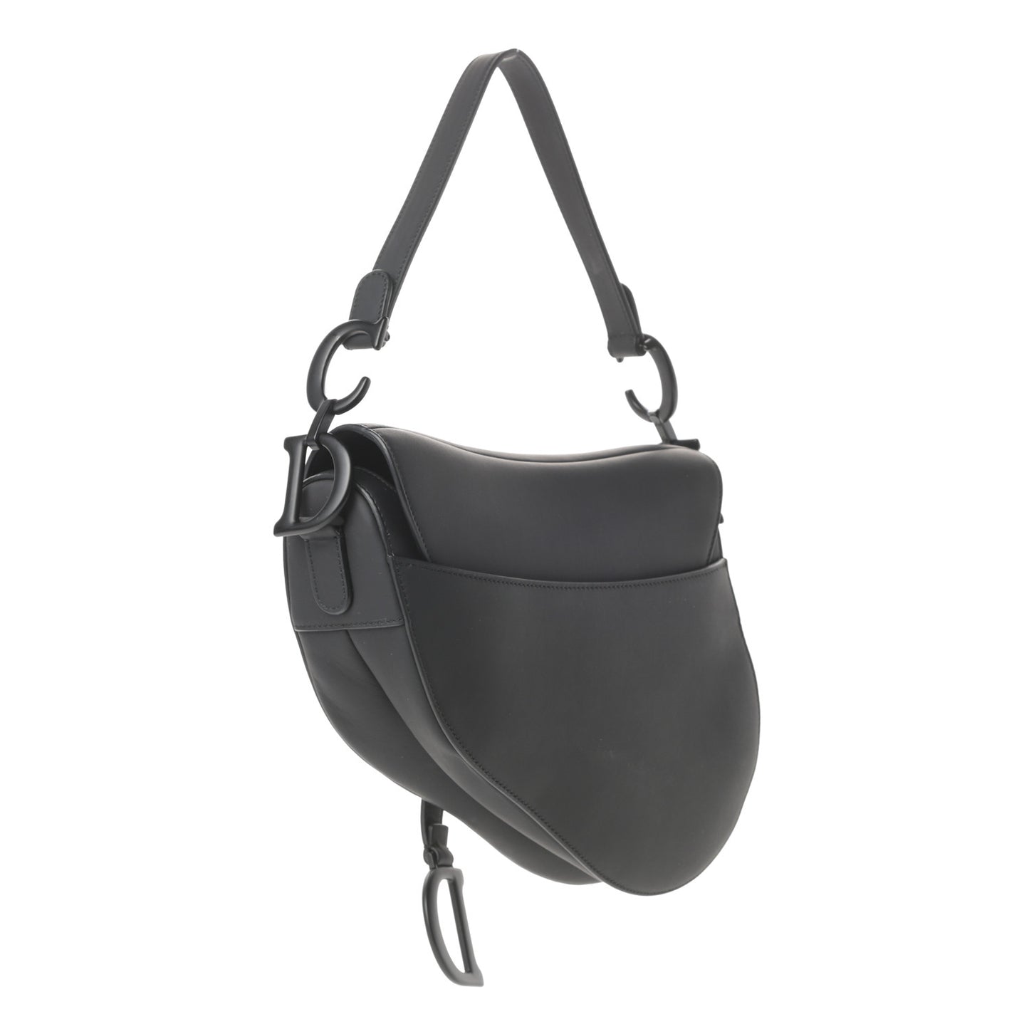 Ultra Matte Calfskin Saddle Bag Black