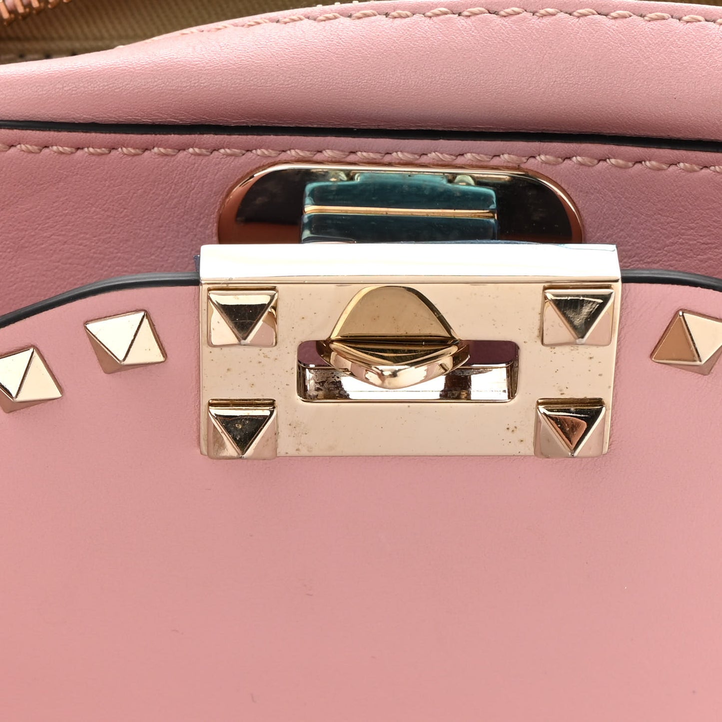 Calfskin Rockstud Flip Lock Camera Crossbody Bag Loto