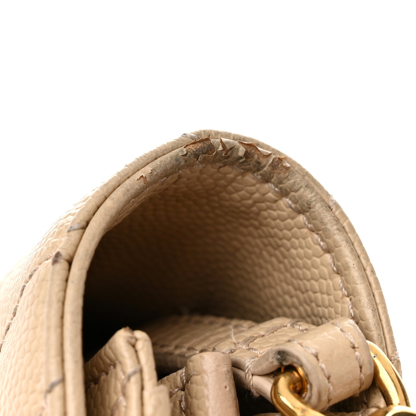 Grain De Poudre Matelasse Chevron Monogram Chain Wallet Nude Powder