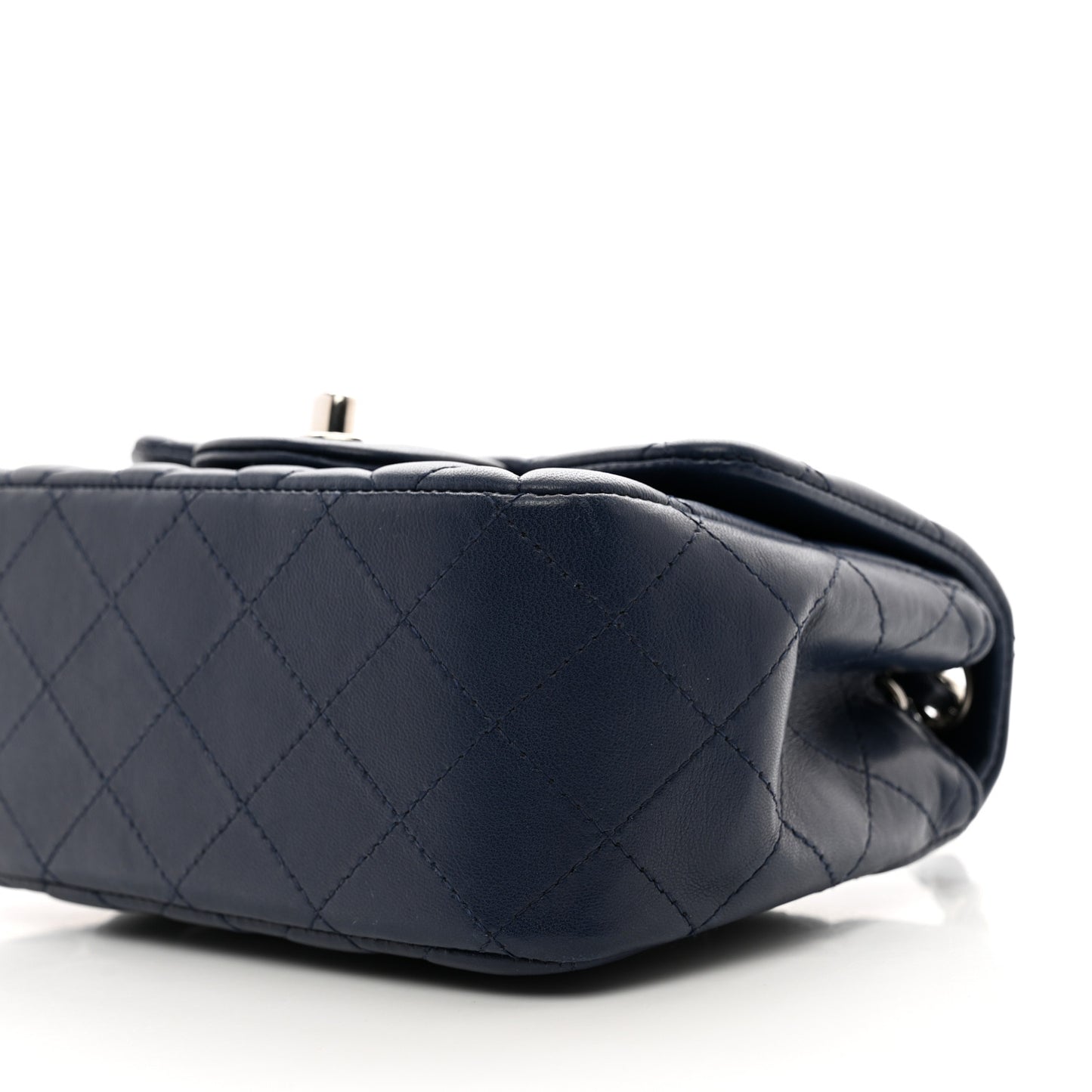 Lambskin Quilted Mini Square Flap Navy