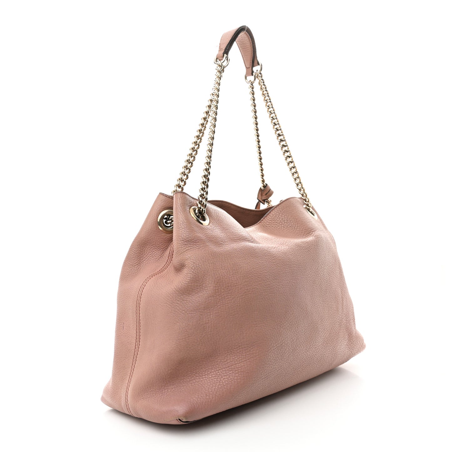 Pebbled Calfskin Medium Soho Chain Shoulder Bag Dark Cipria