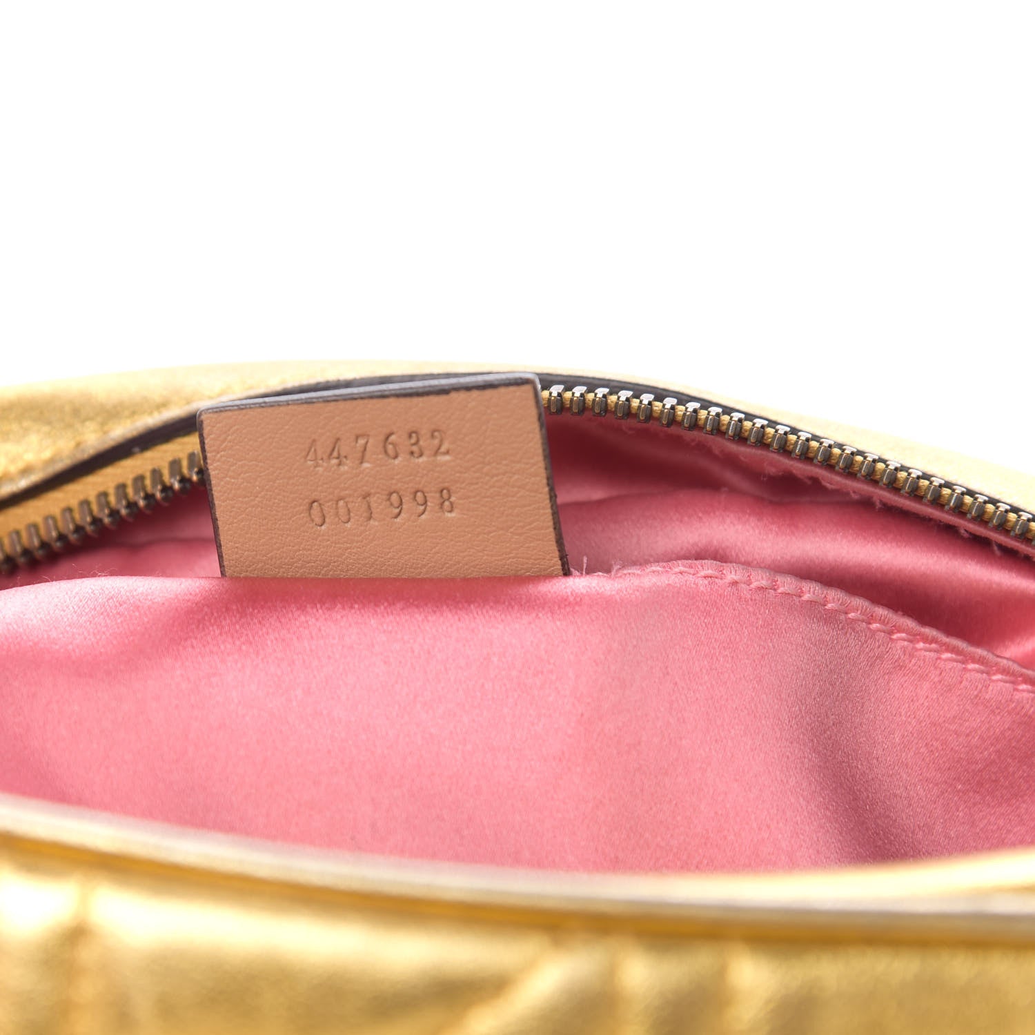 Gucci Metallic Calfskin Matelasse Studded Small Pearly GG Marmont Chain Shoulder Bag Gold 9 of 12