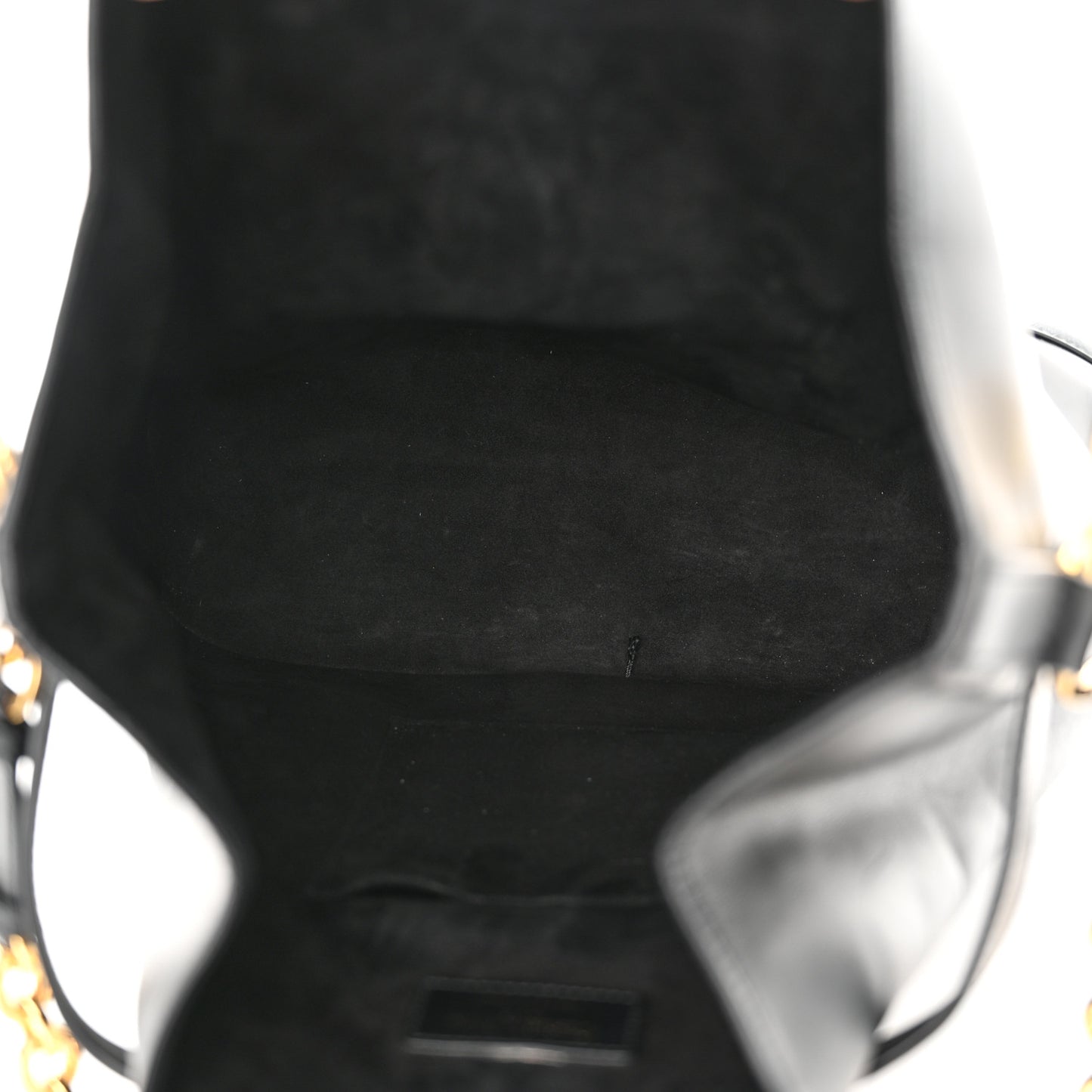 Calfskin CD Embossed Large C'est Chain Bucket Bag Black