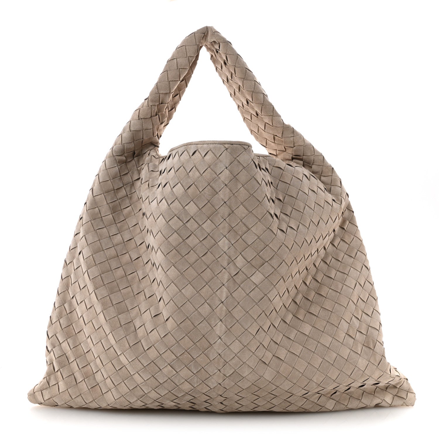 Bottega Veneta Suede Intrecciato Large Hop Mastice 1881142