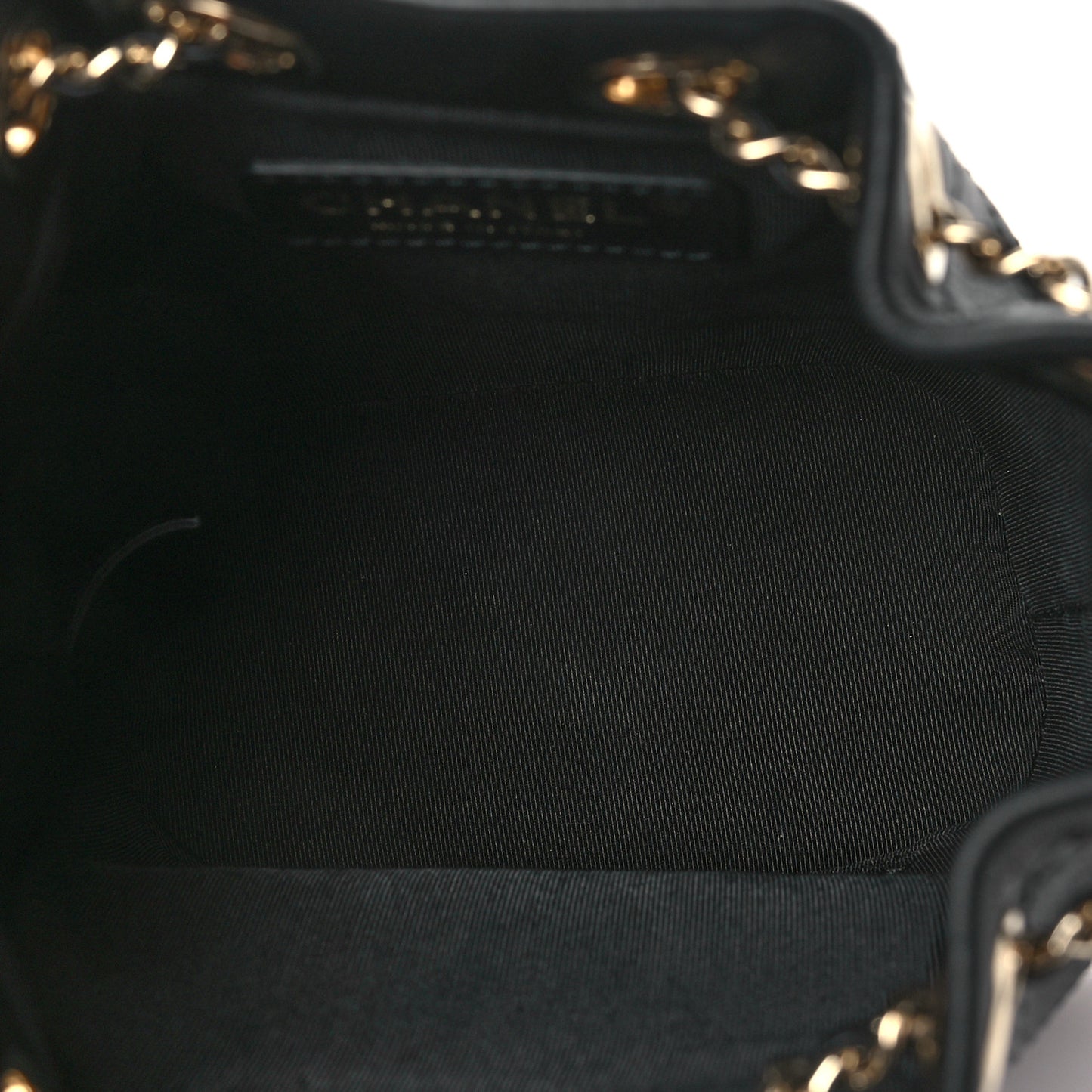 Calfskin Stitched Small Egyptian Amulet Drawstring Bag Black