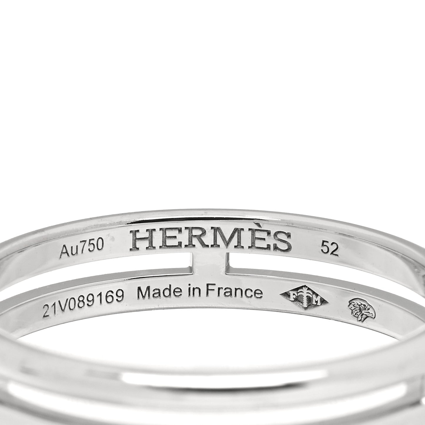 18K White Gold Ariane Wedding Band Ring 52 6