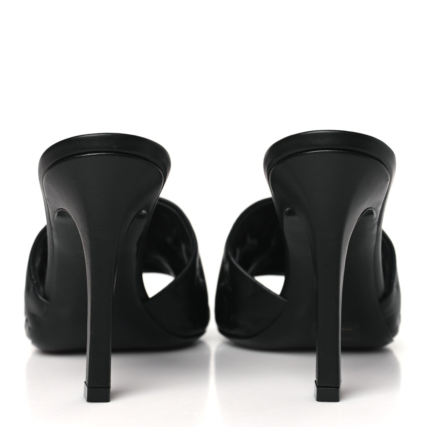 Louis Vuitton Lambskin Embossed Monogram Revival High Heel Mules 38 Black 5 of 10