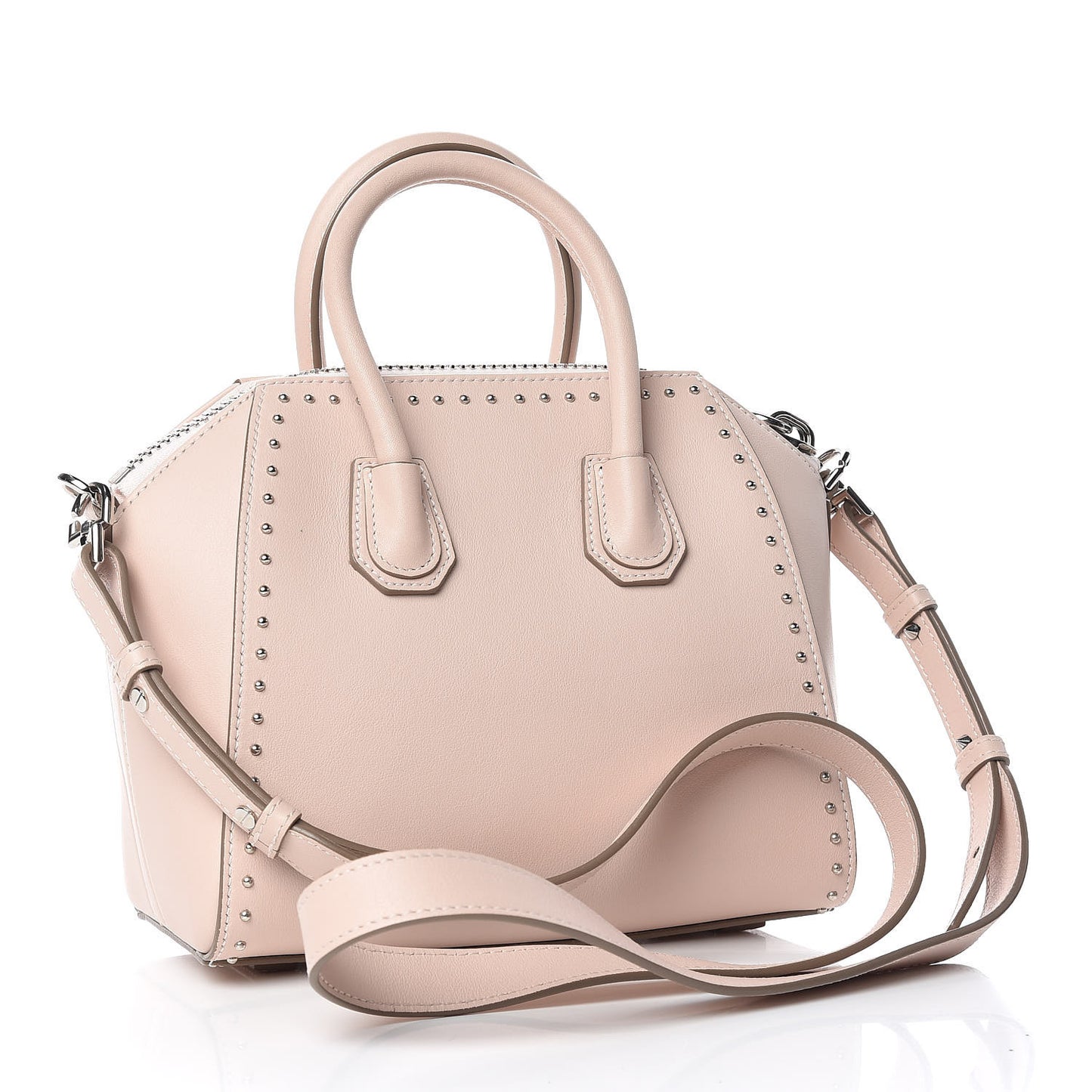Smooth Calfskin Mini Studded Antigona Pale Pink