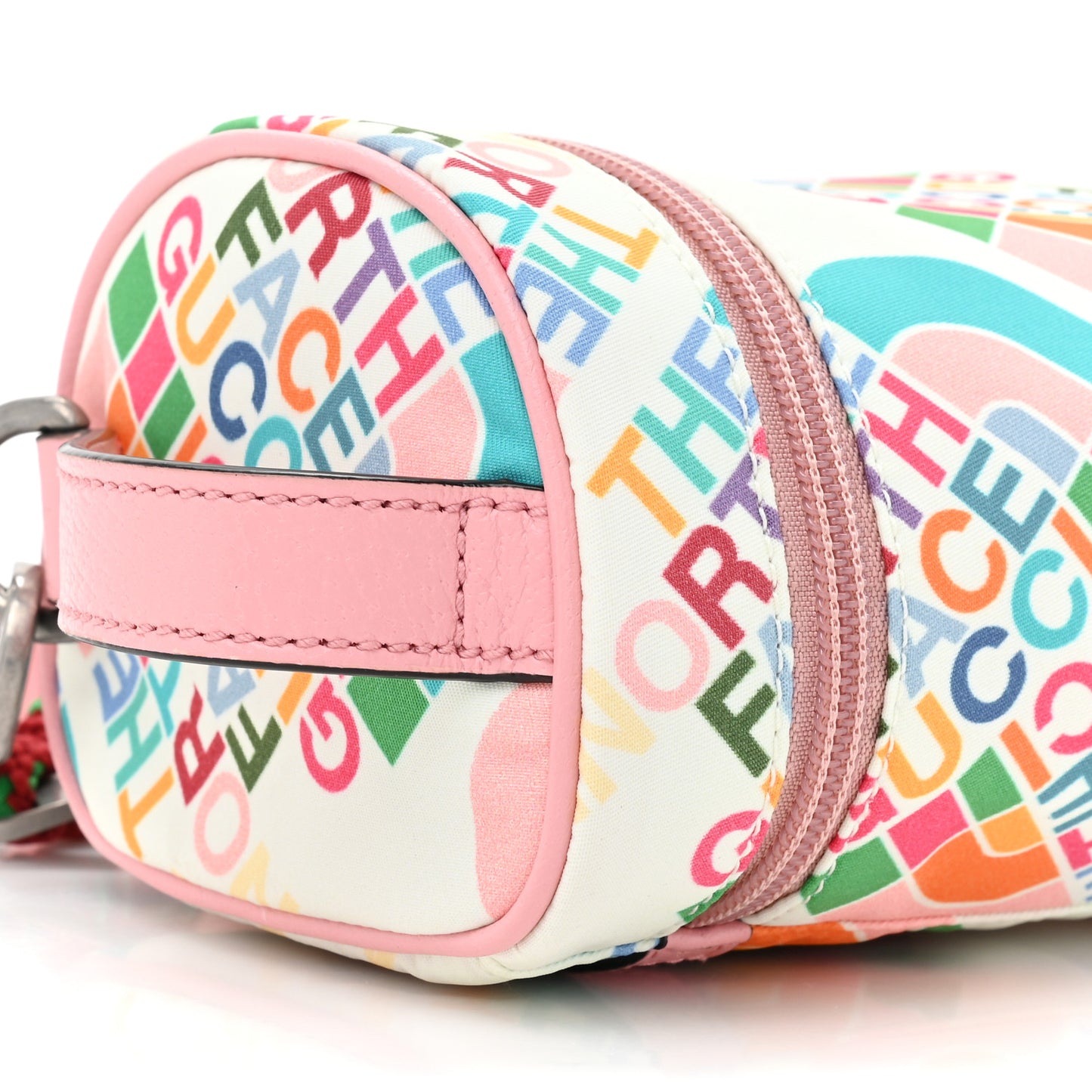 X THE NORTH FACE Econyl Nylon Barrel Shoulder Bag Ivory Turquoise Wild Rose