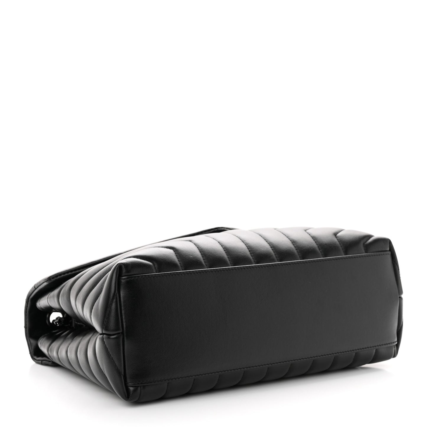 Calfskin Y Quilted Monogram Monochrome Medium Loulou Chain Satchel Black