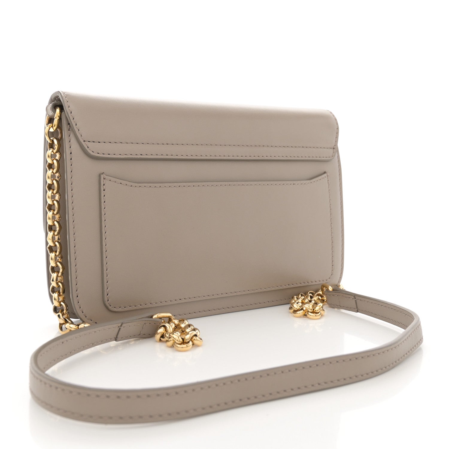 Chloe Calfskin Suede C Clutch With Chain Motty Grey 3 of 13