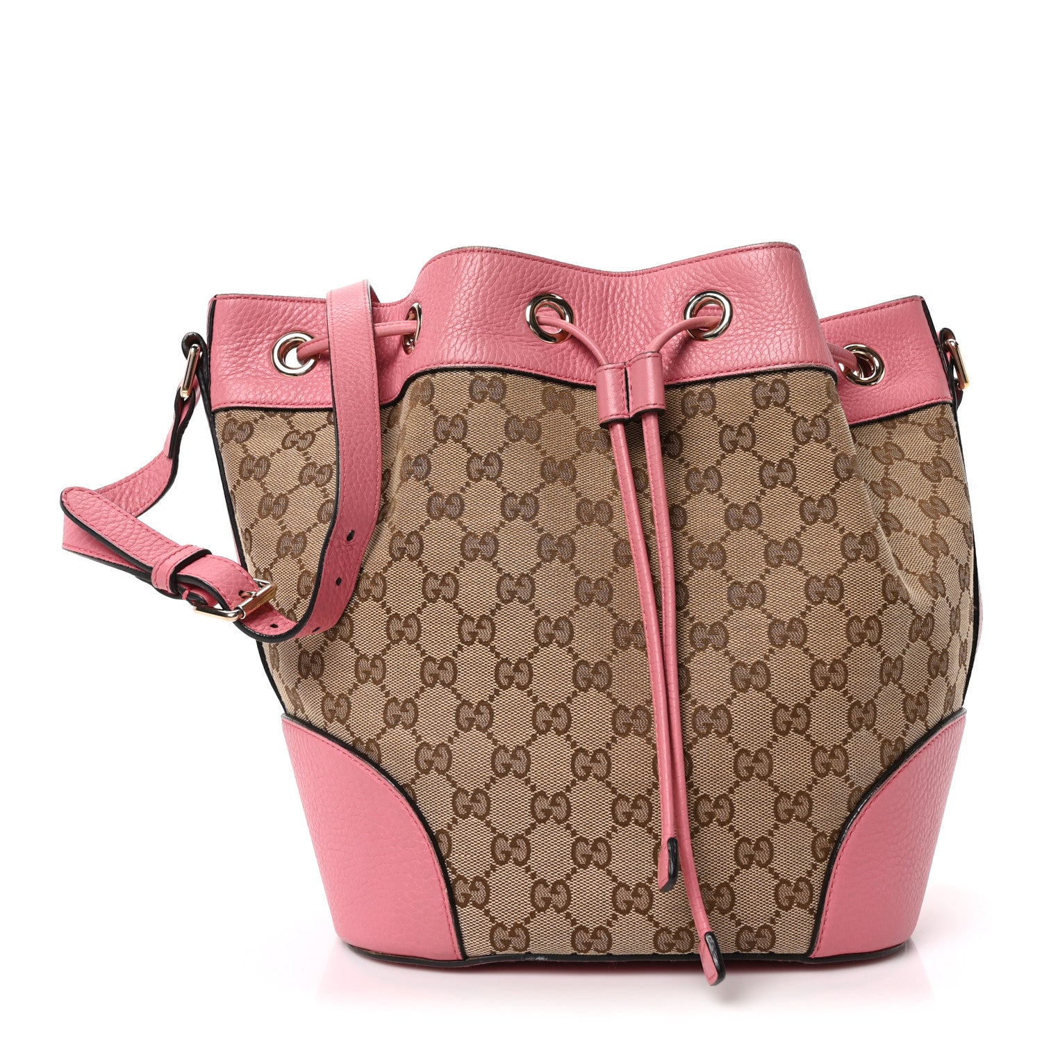 Gucci GG Monogram Calfskin Bucket Bag Pink 1777941 – FASHIONPHILE