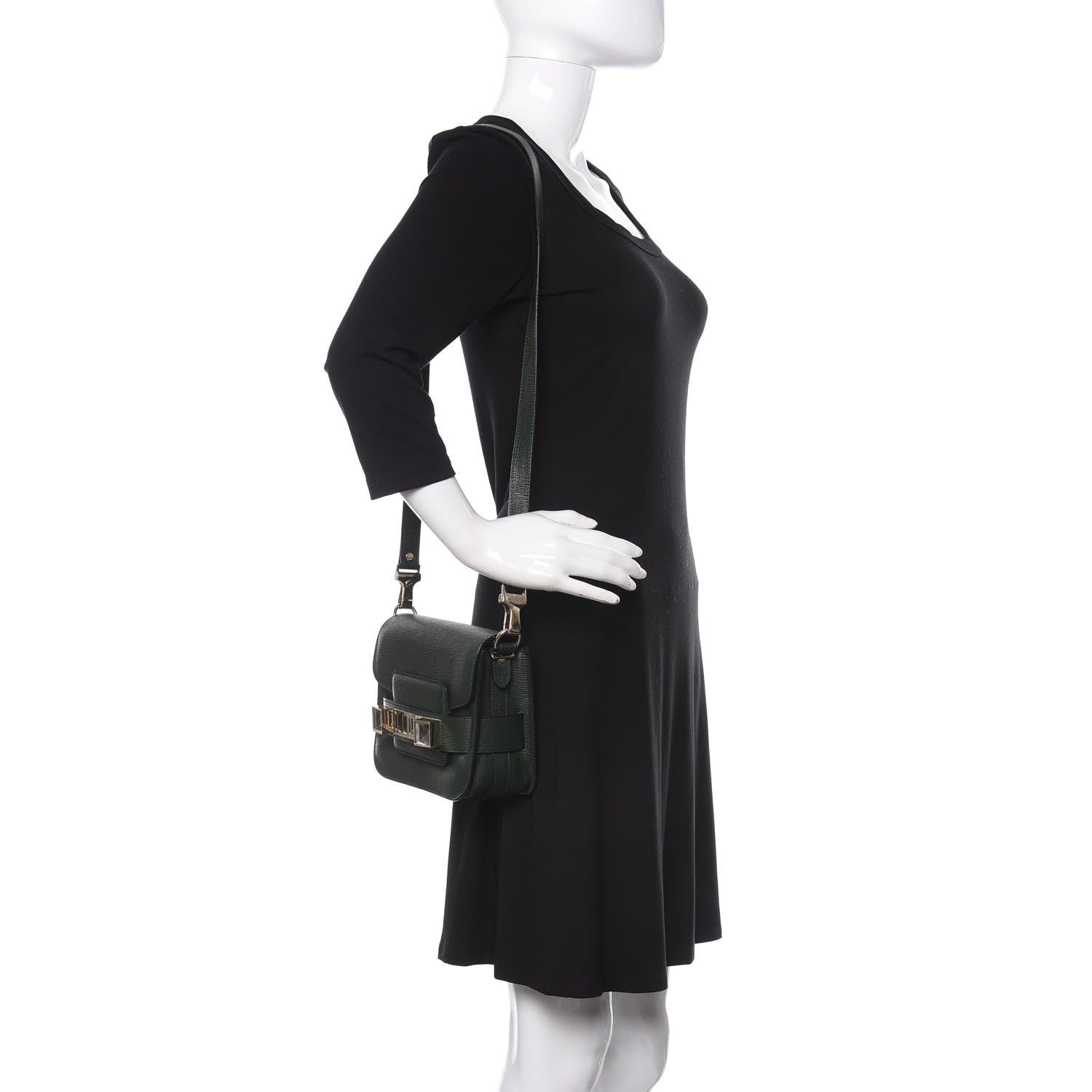 Proenza Schouler Linosa Calfskin Tiny PS11 Classic Shoulder Bag Dark Green 2 of 8