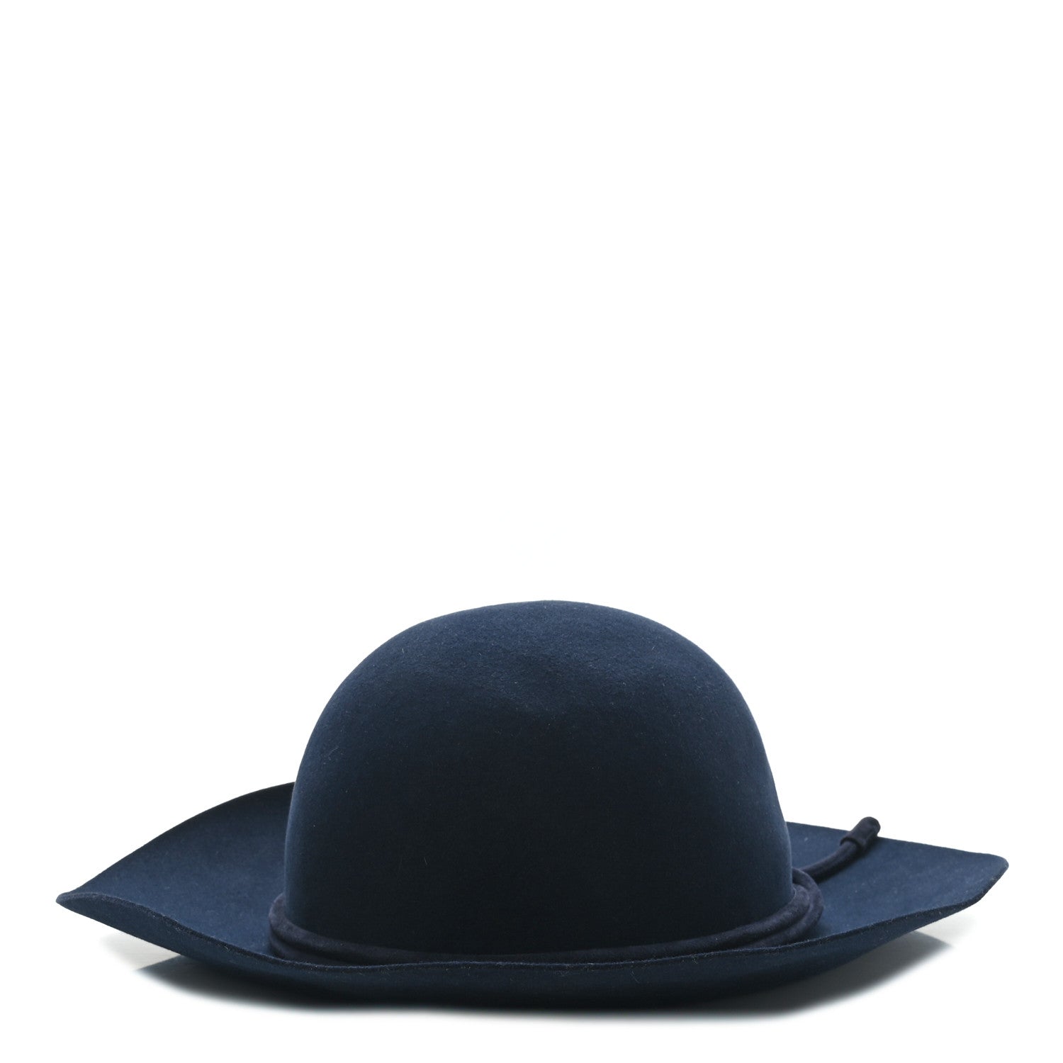 Hermes Rabbit Felt Lambskin Vicky Hat 59 Bleu Nuit 1141720 