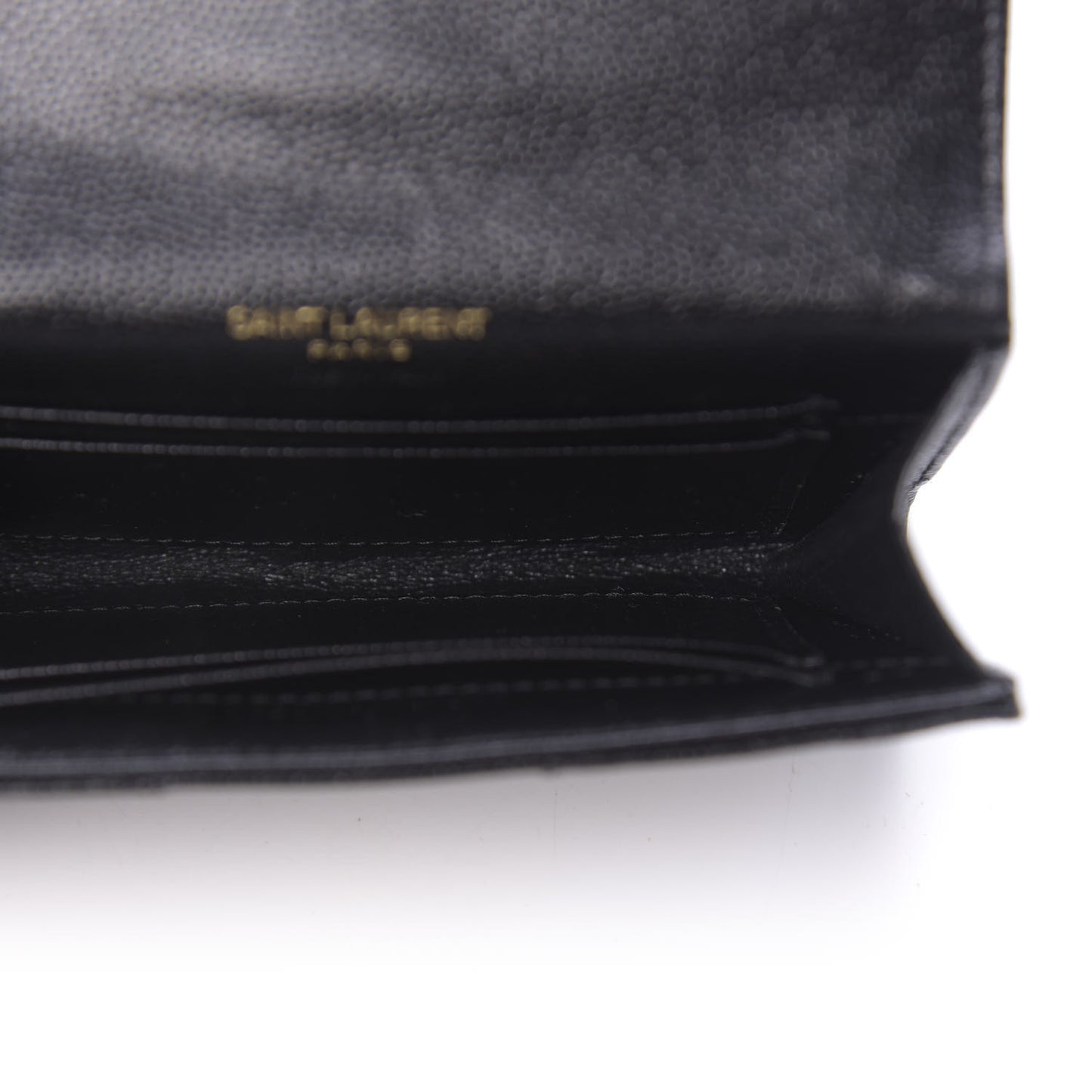 Grain De Poudre Matelasse Chevron Small Monogram Envelope Wallet Black