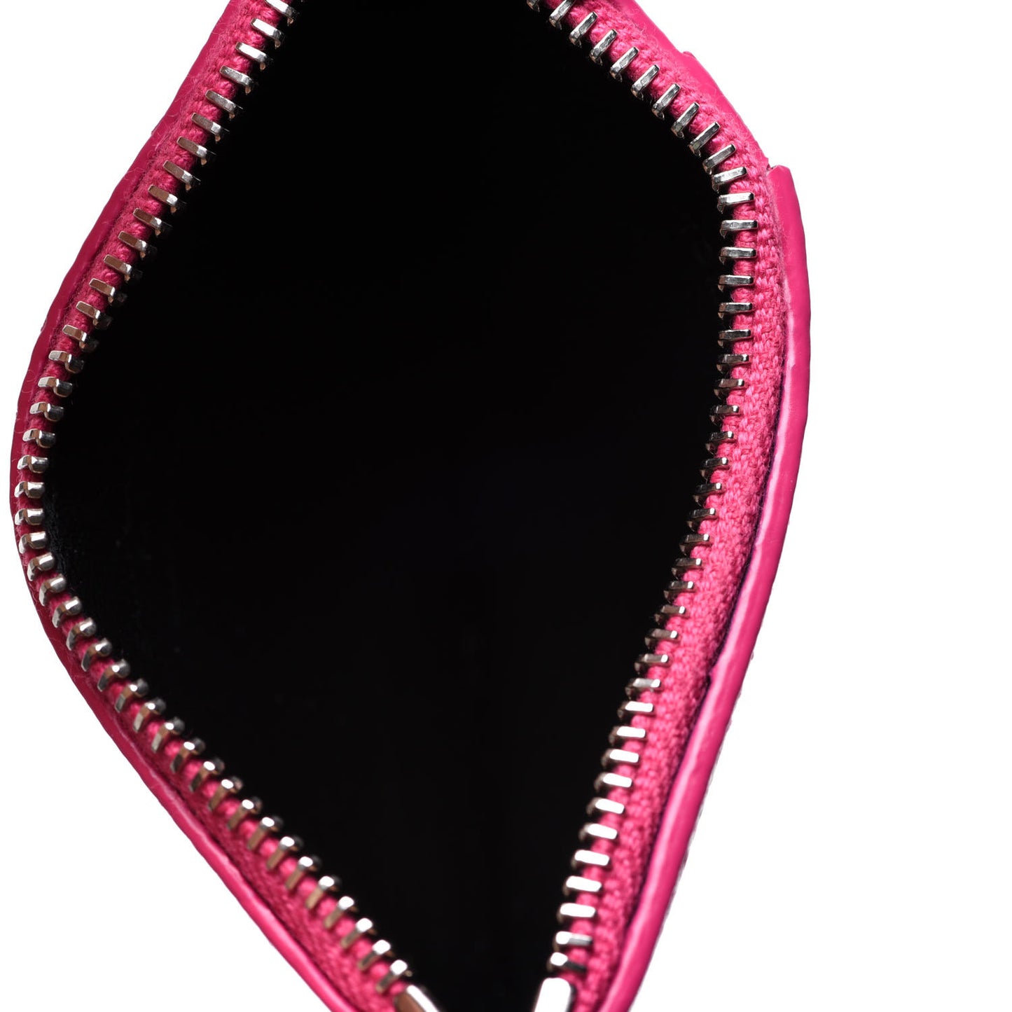 Grained Calfskin 5 Fragments Zip Pouch Card Holder Bubblegum