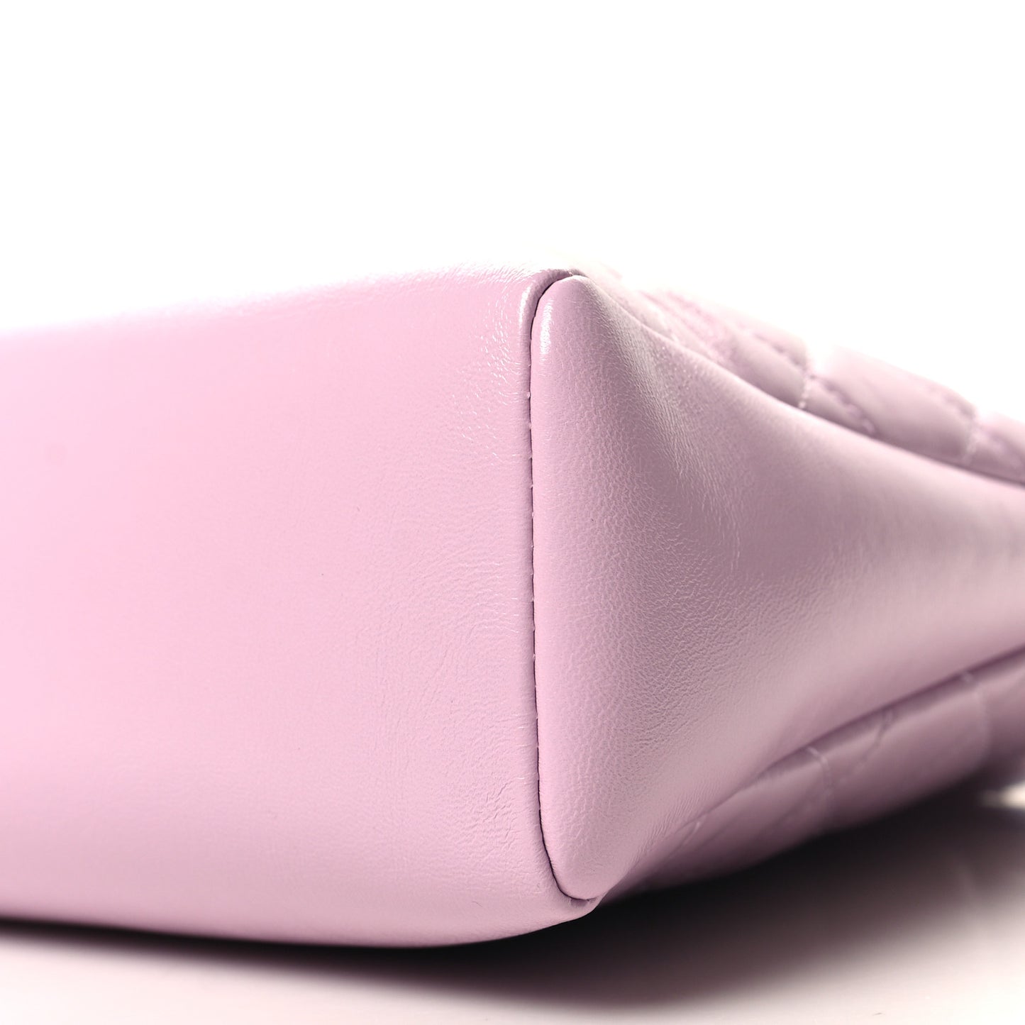 Shiny Lambskin Quilted 31 Shopping Bag Lilac