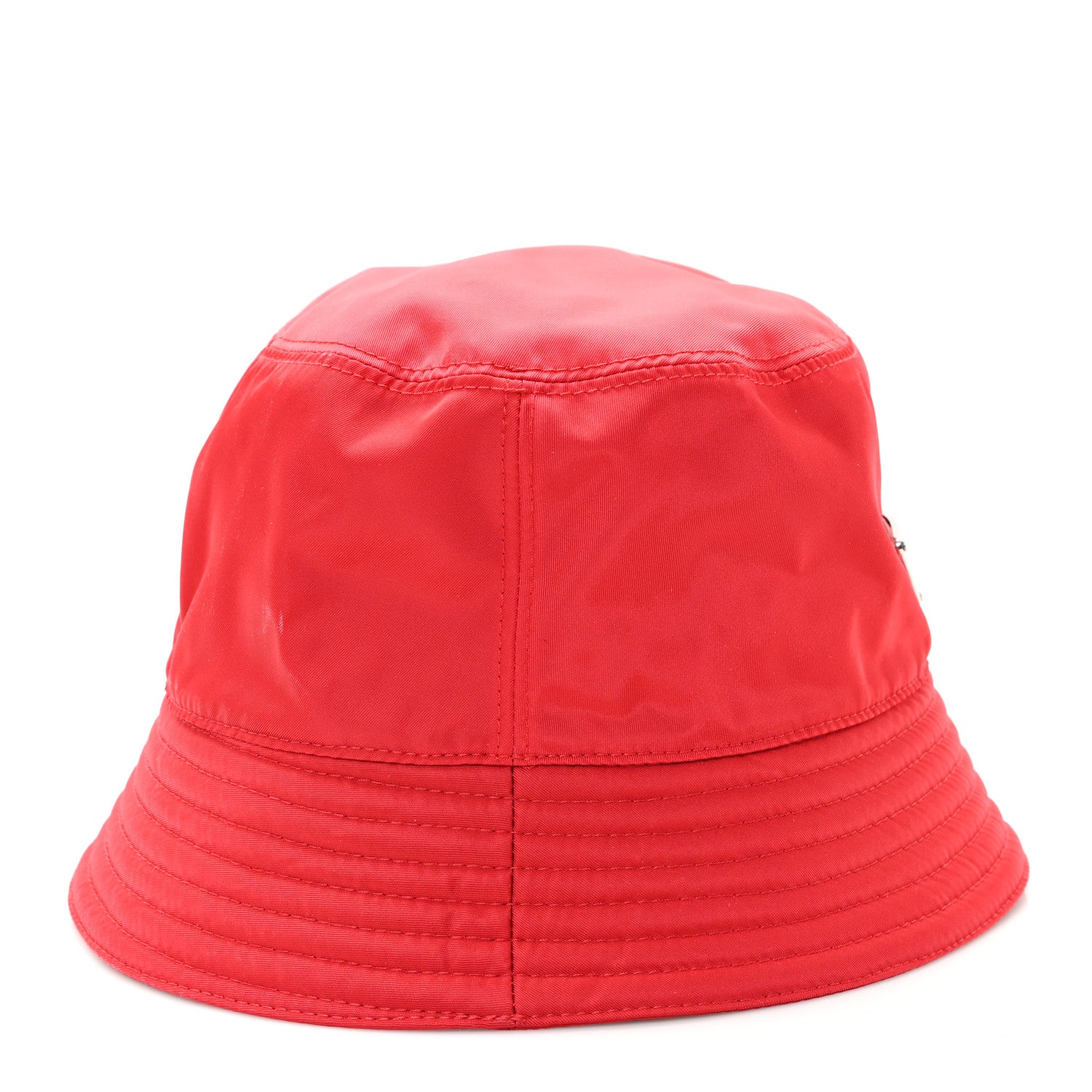 Prada Re-Nylon Metal Triangle Logo Womens Bucket Hat M Rosso 6 of 8