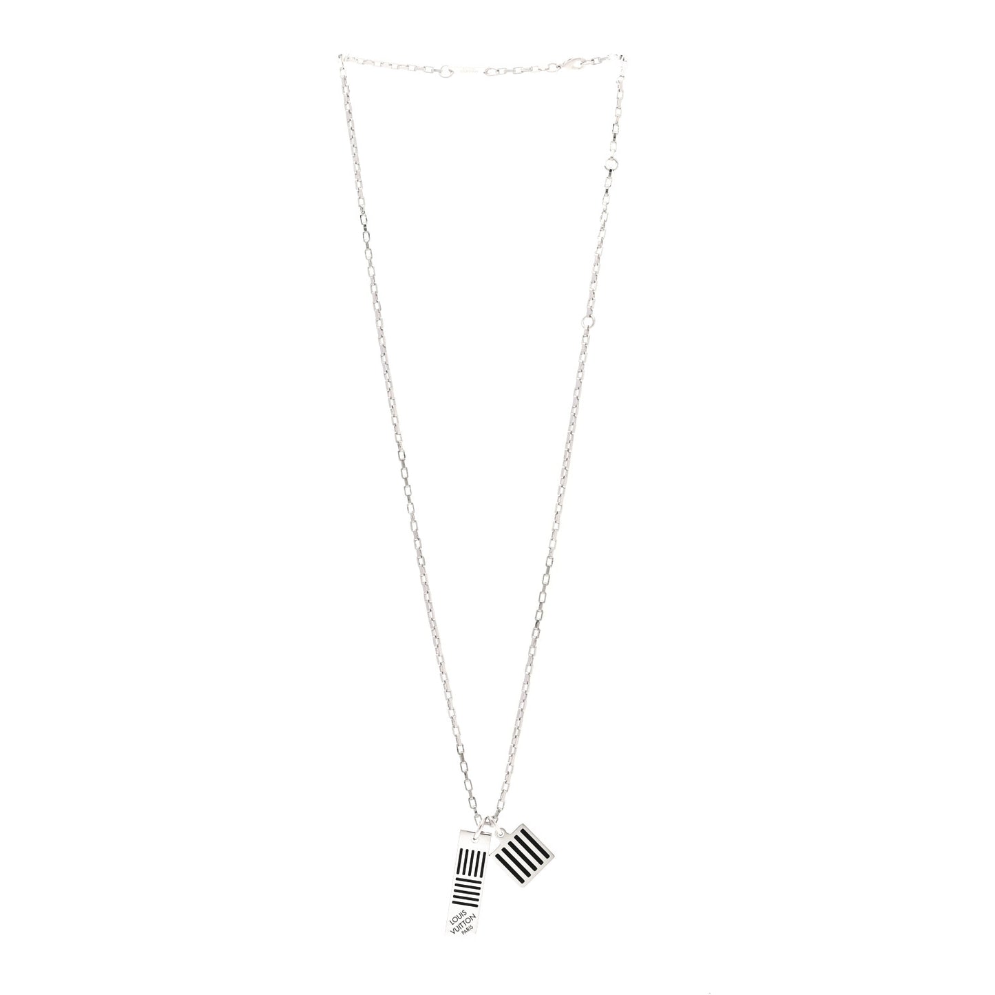 Collier Damier Colors Pendant Necklace Silver Black