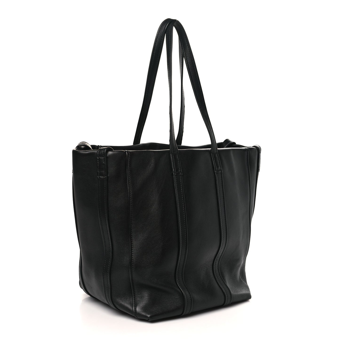 Calfskin Large Laundry Cabas Tote Black