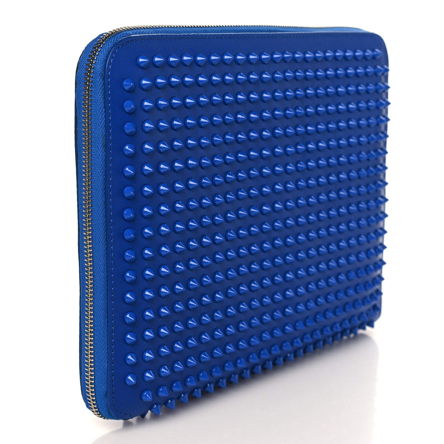 Christian Louboutin Calfskin Spiked IPad Case Blue Saphir 3 of 6