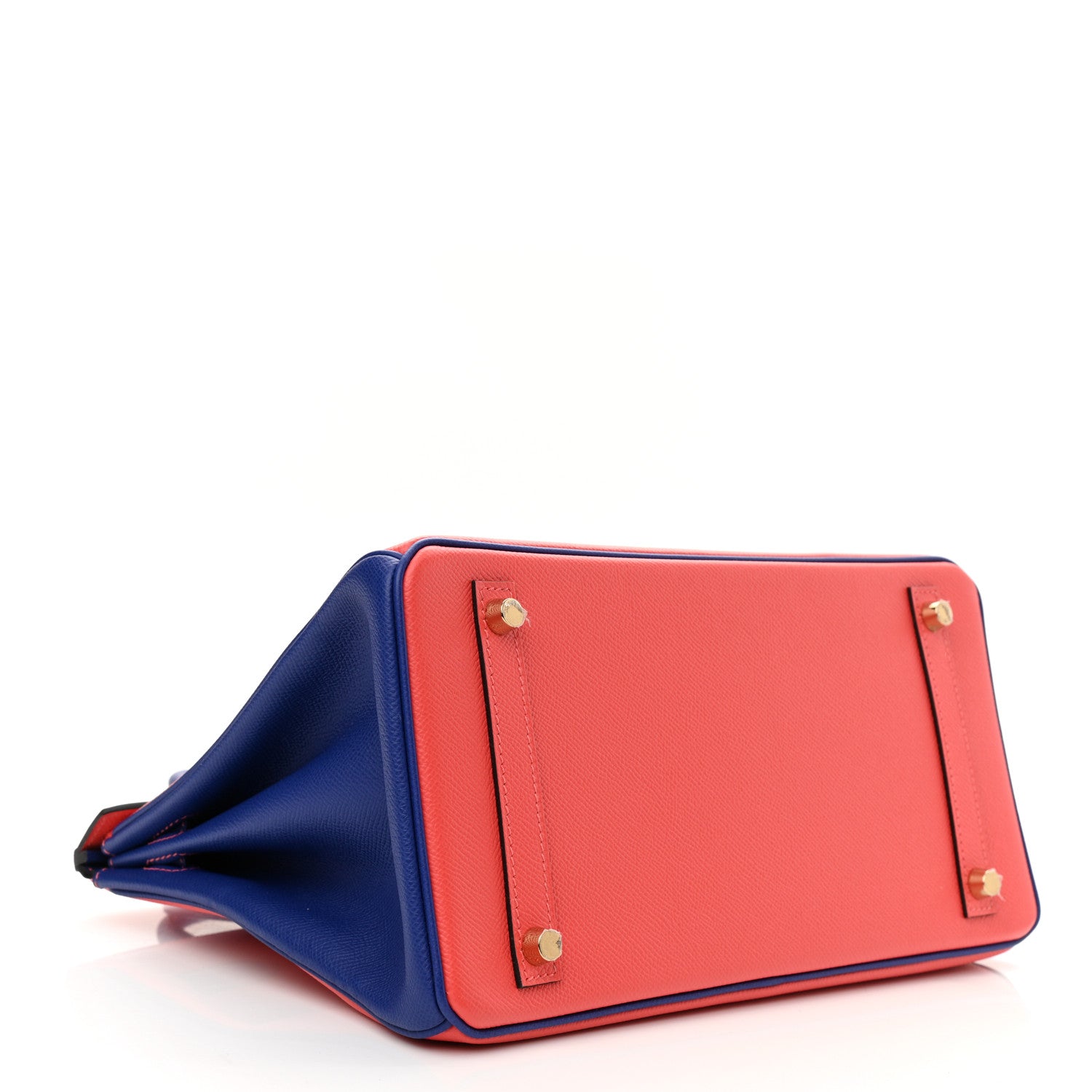 Hermes Epsom Bi-Color Horseshoe Birkin 30 Rose Jaipur Bleu Electrique 4 of 11