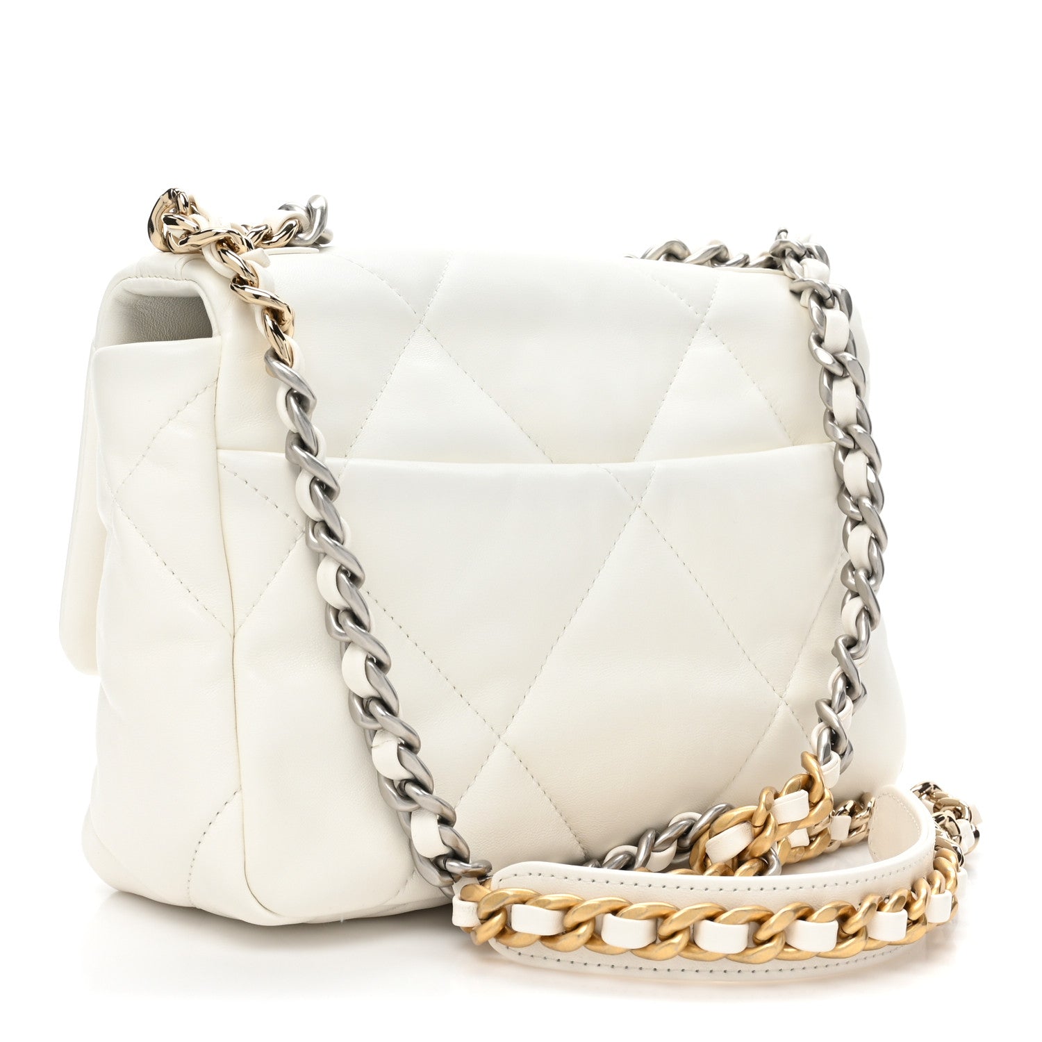 Chanel Lambskin Quilted Medium Chanel 19 Flap White 3 of 11